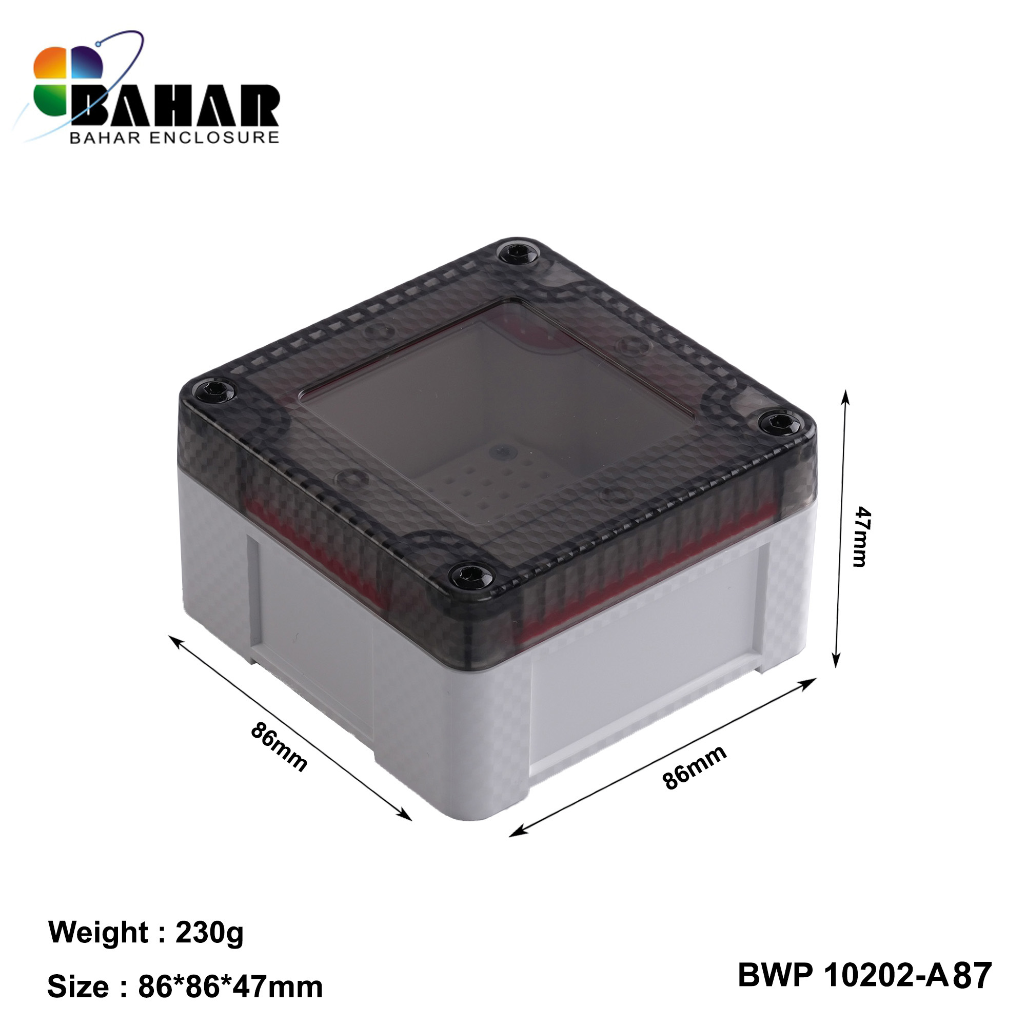 BWP 10202-A (IP68 Waterproof ABS Enclosure, Dustproof Junction Box, Outdoor Electronic Housing)