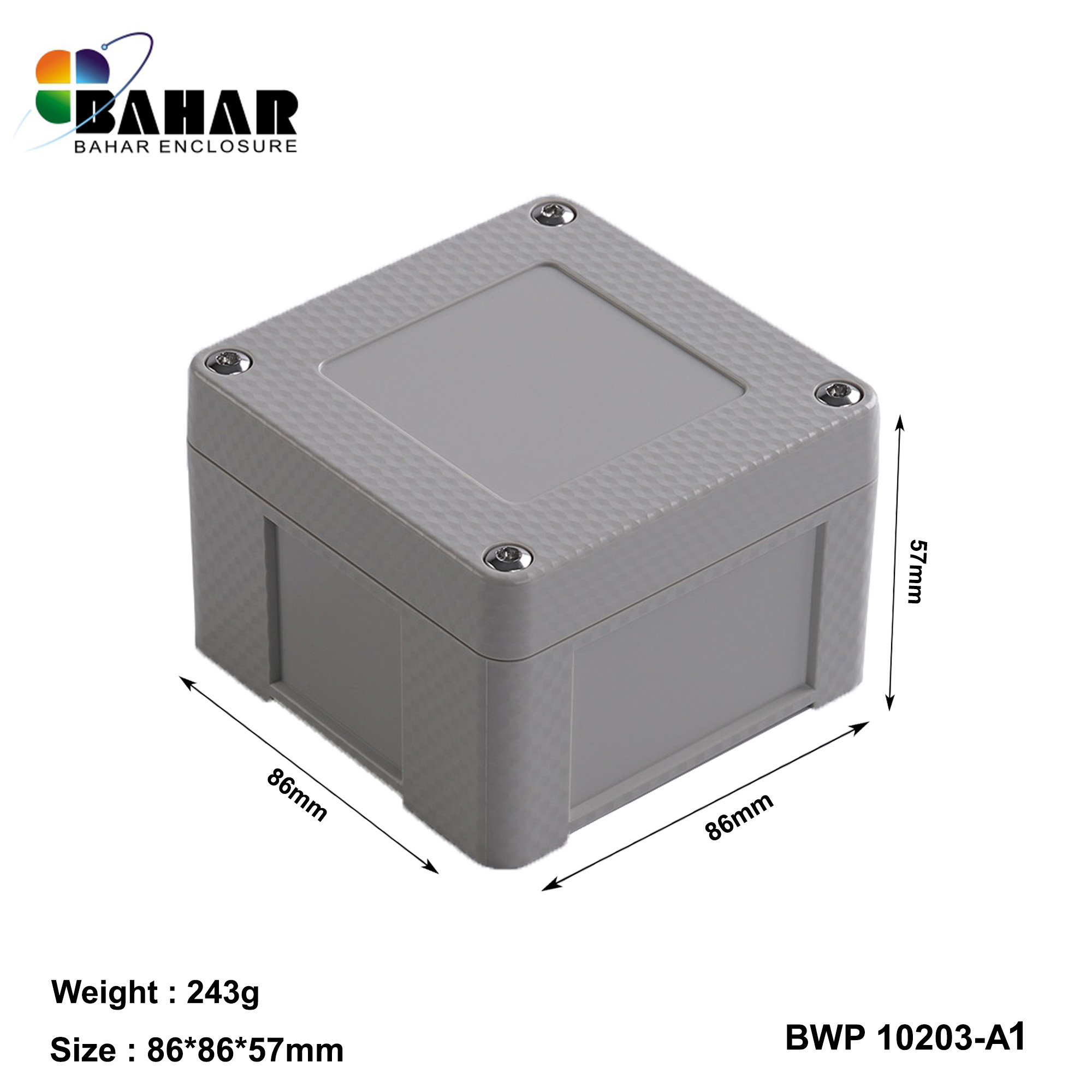 BWP 10203-A (IP68 Waterproof ABS Enclosure, Dustproof Junction Box, Outdoor Electronic Housing)