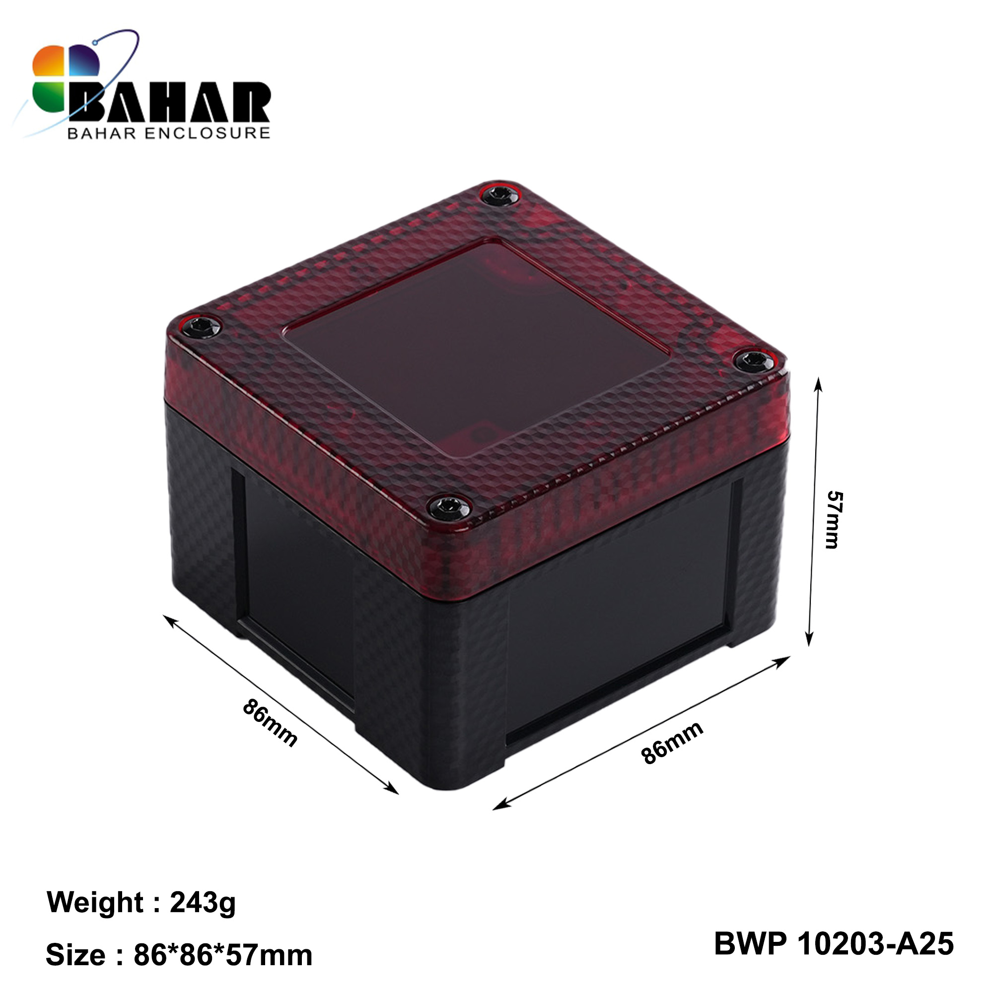 BWP 10203-A (IP68 Waterproof ABS Enclosure, Dustproof Junction Box, Outdoor Electronic Housing)