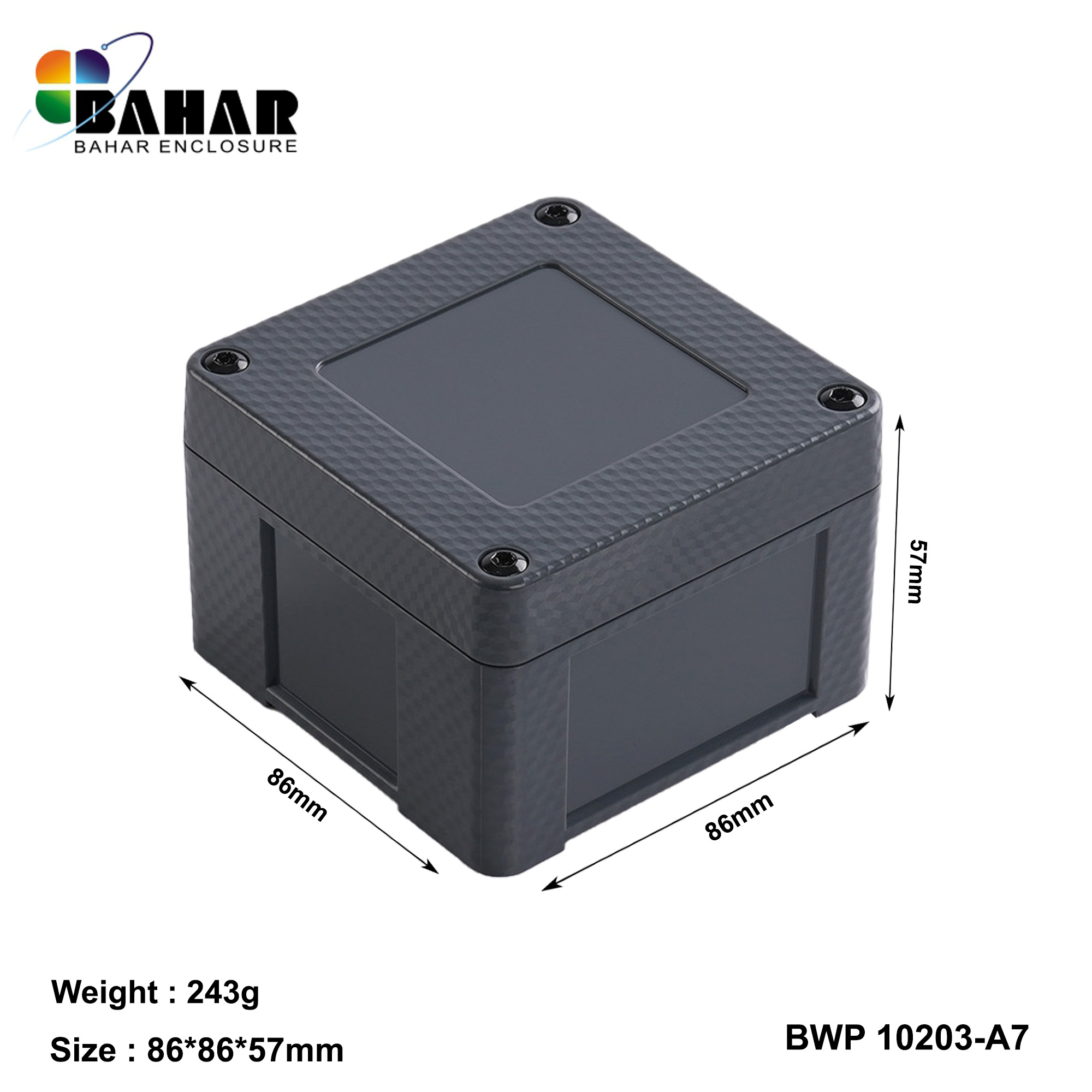 BWP 10203-A (IP68 Waterproof ABS Enclosure, Dustproof Junction Box, Outdoor Electronic Housing)