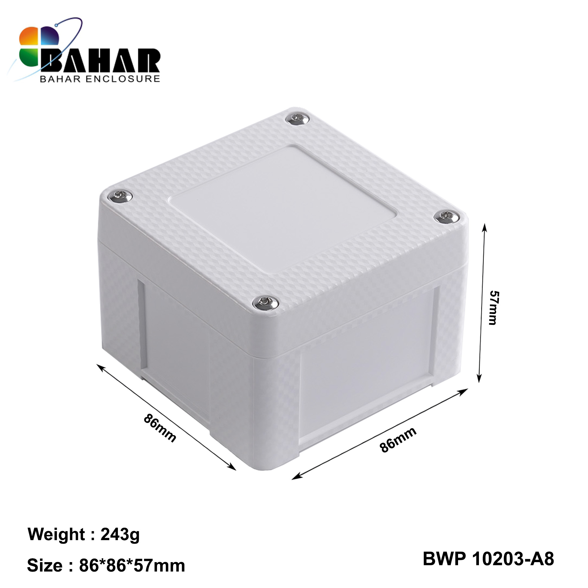 BWP 10203-A (IP68 Waterproof ABS Enclosure, Dustproof Junction Box, Outdoor Electronic Housing)