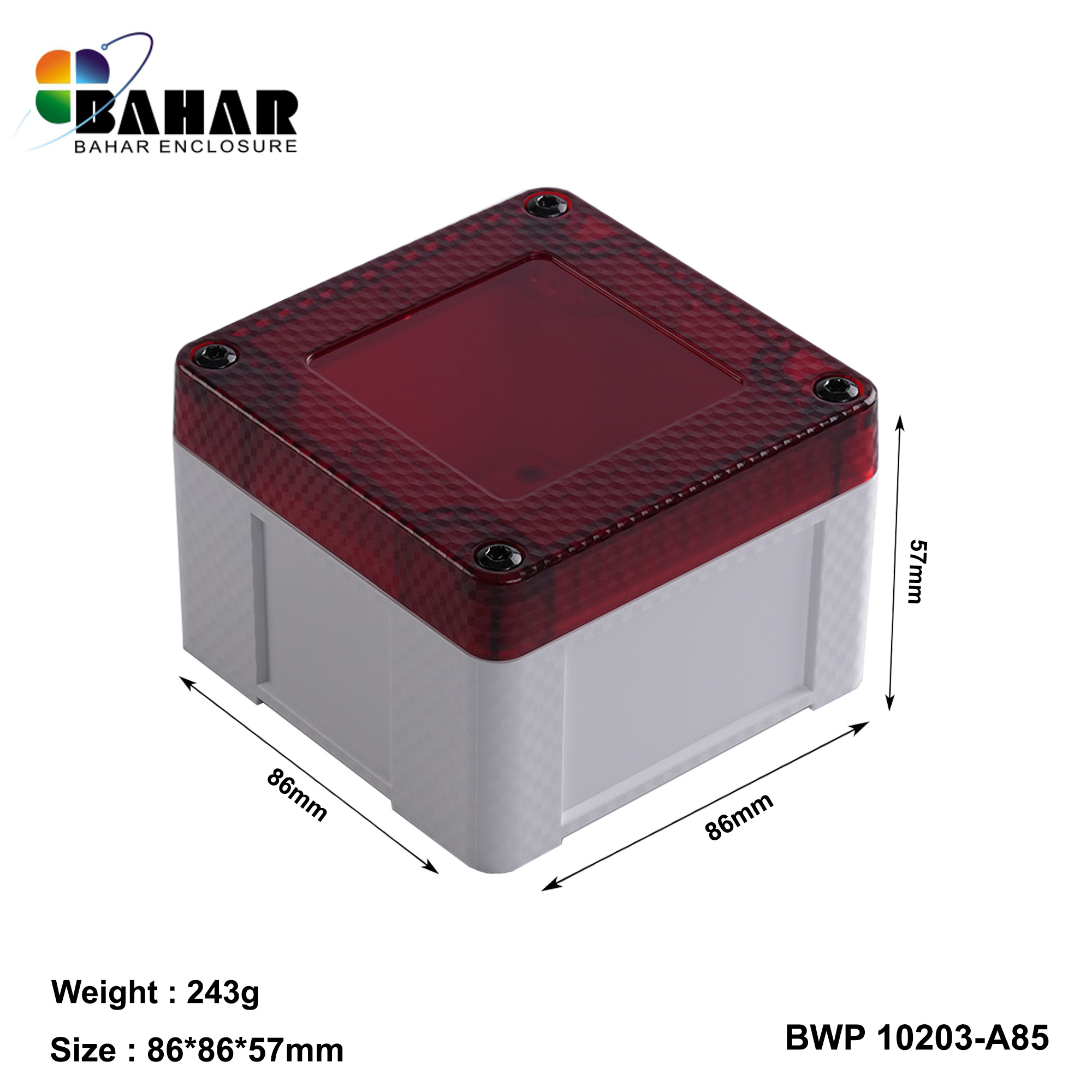 BWP 10203-A (IP68 Waterproof ABS Enclosure, Dustproof Junction Box, Outdoor Electronic Housing)