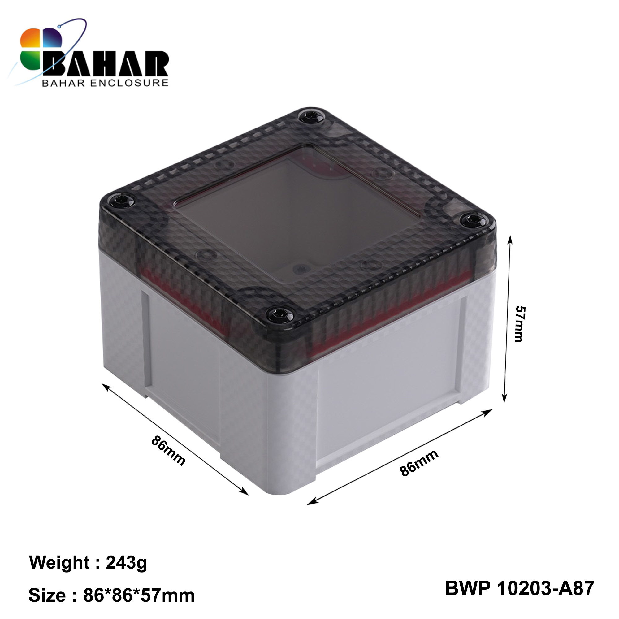 BWP 10203-A (IP68 Waterproof ABS Enclosure, Dustproof Junction Box, Outdoor Electronic Housing)