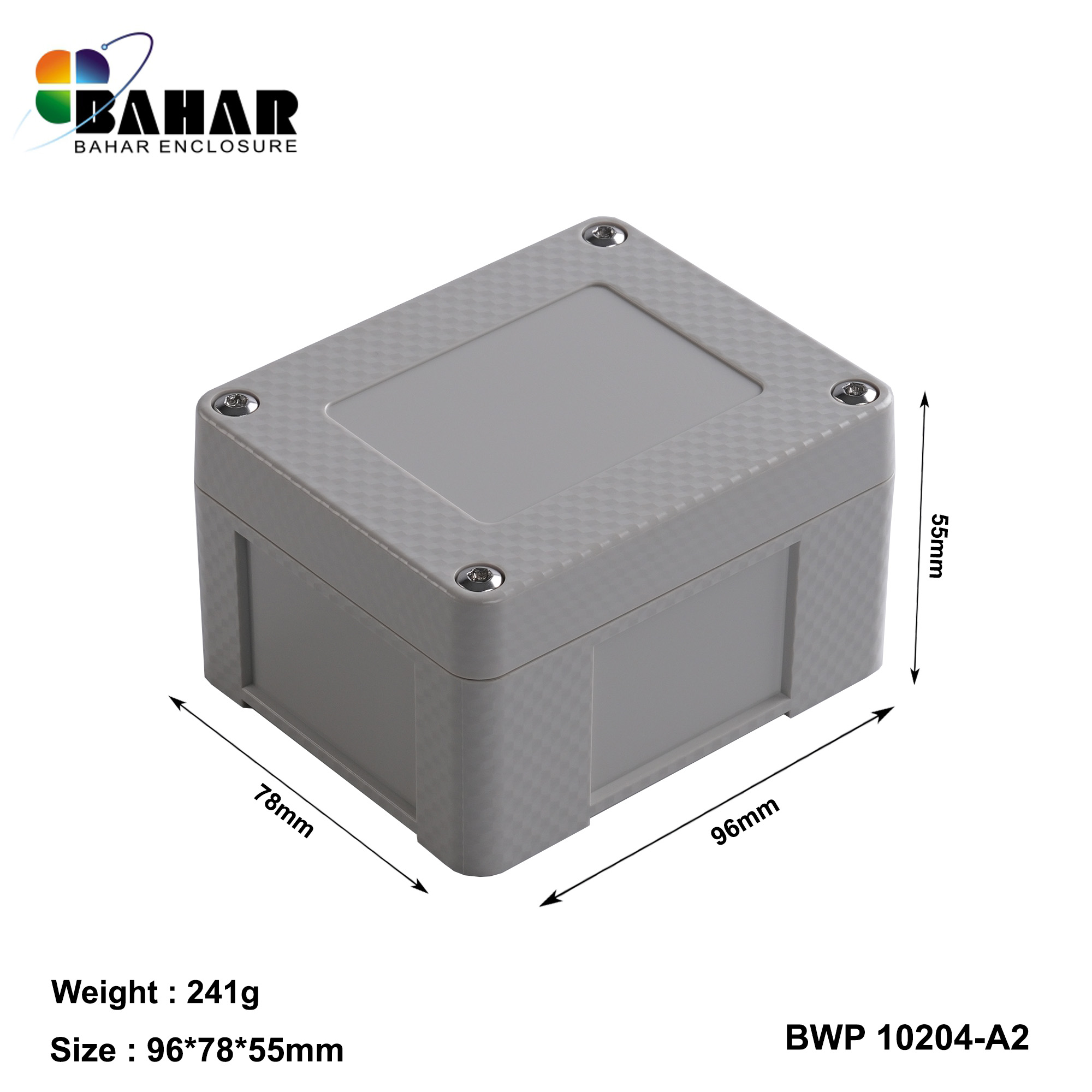 BWP 10204-A (IP68 Waterproof ABS Enclosure, Dustproof Junction Box, Outdoor Electronic Housing)