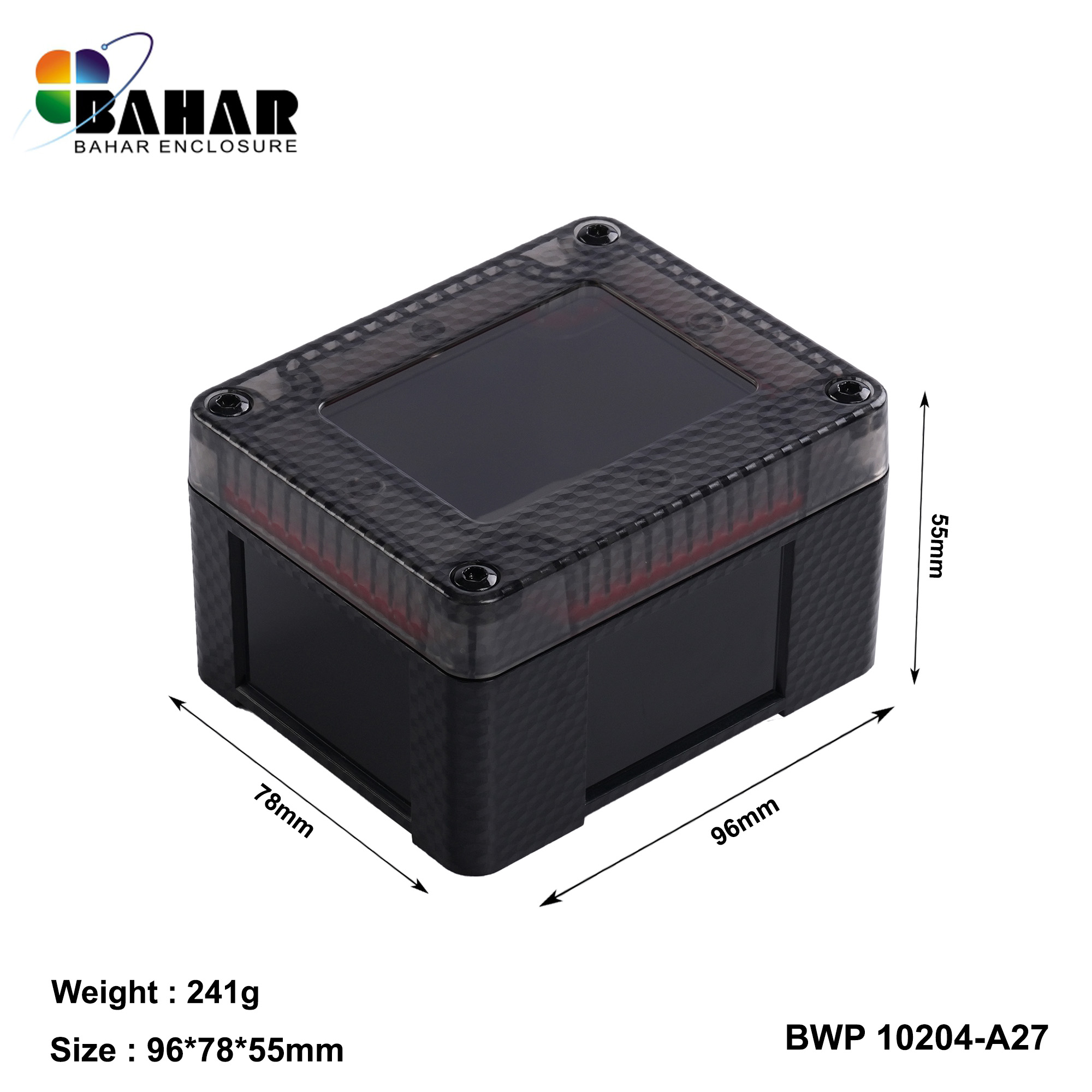 BWP 10204-A (IP68 Waterproof ABS Enclosure, Dustproof Junction Box, Outdoor Electronic Housing)