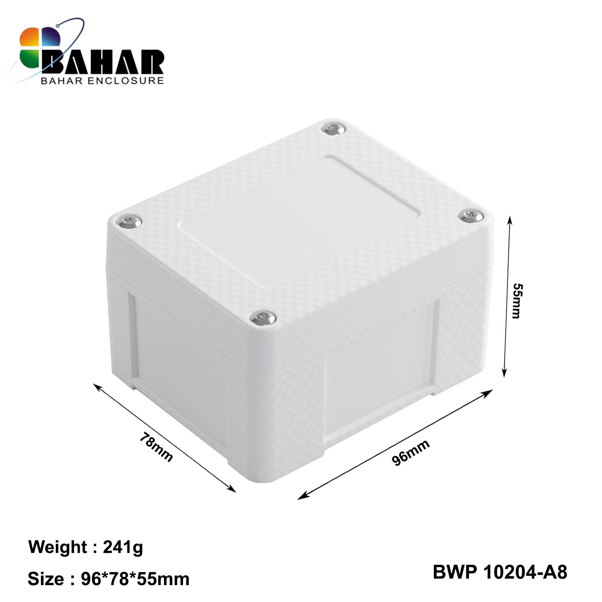 BWP 10204-A (IP68 Waterproof ABS Enclosure, Dustproof Junction Box, Outdoor Electronic Housing)