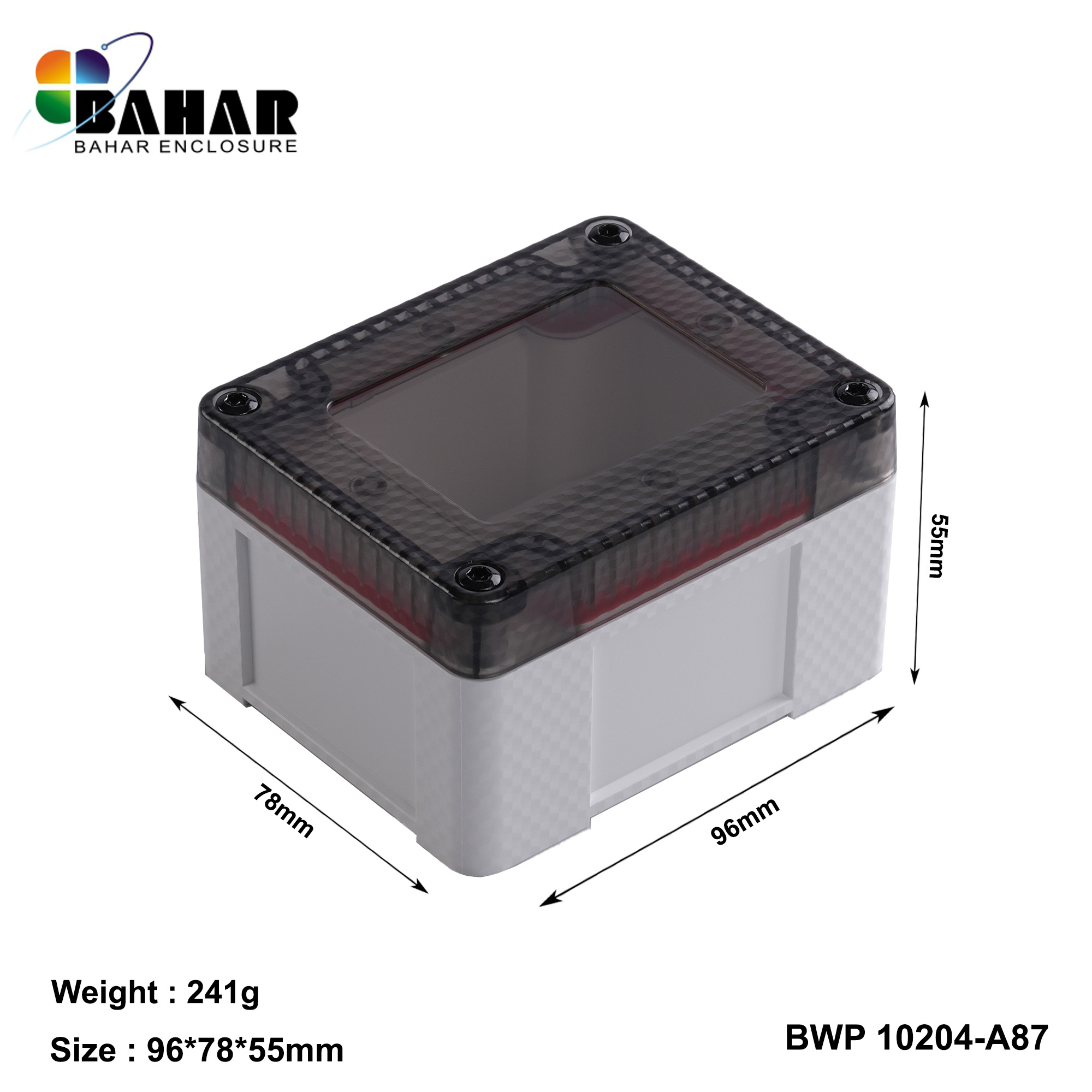 BWP 10204-A (IP68 Waterproof ABS Enclosure, Dustproof Junction Box, Outdoor Electronic Housing)
