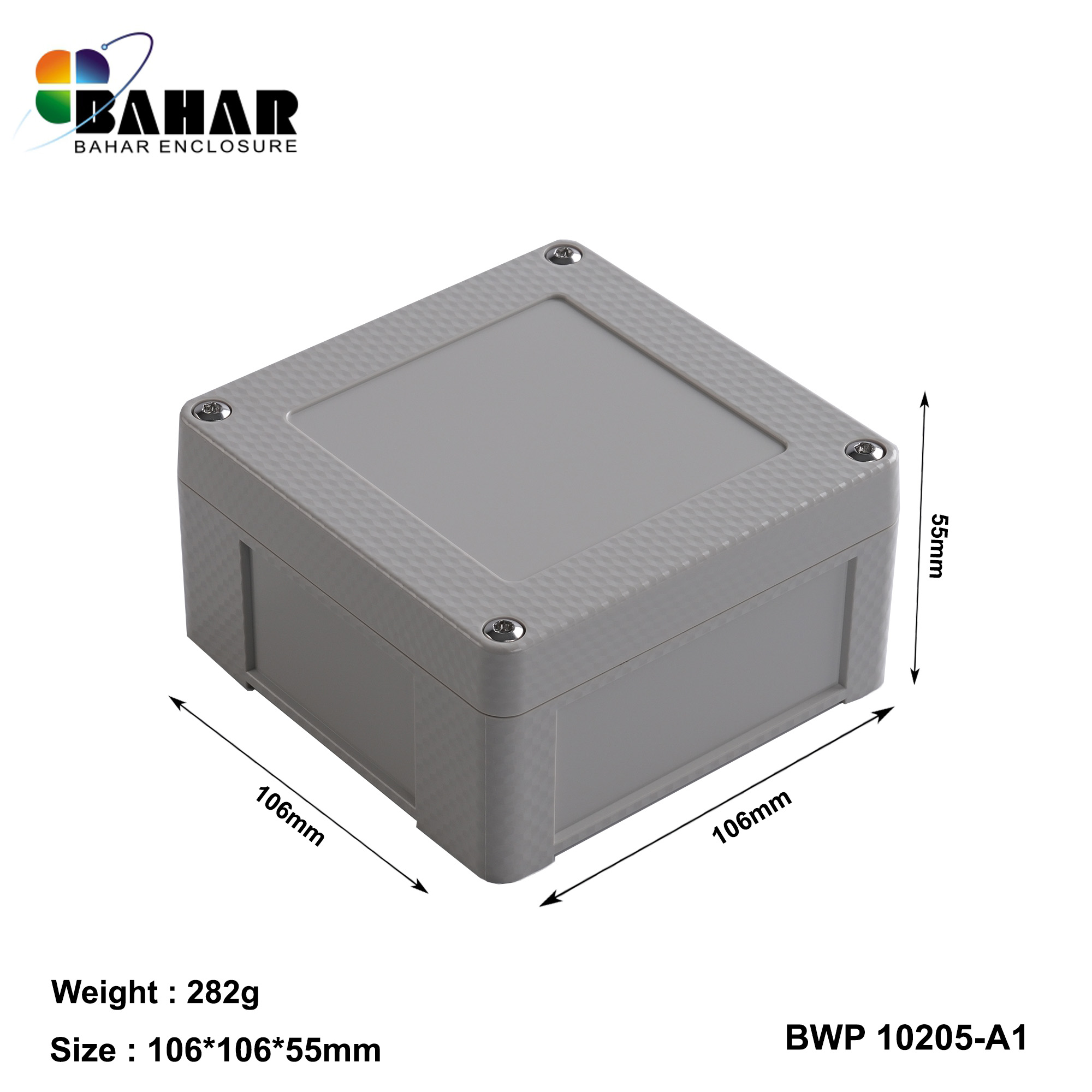 BWP 10205-A (IP68 Waterproof ABS Enclosure, Dustproof Junction Box, Outdoor Electronic Housing)