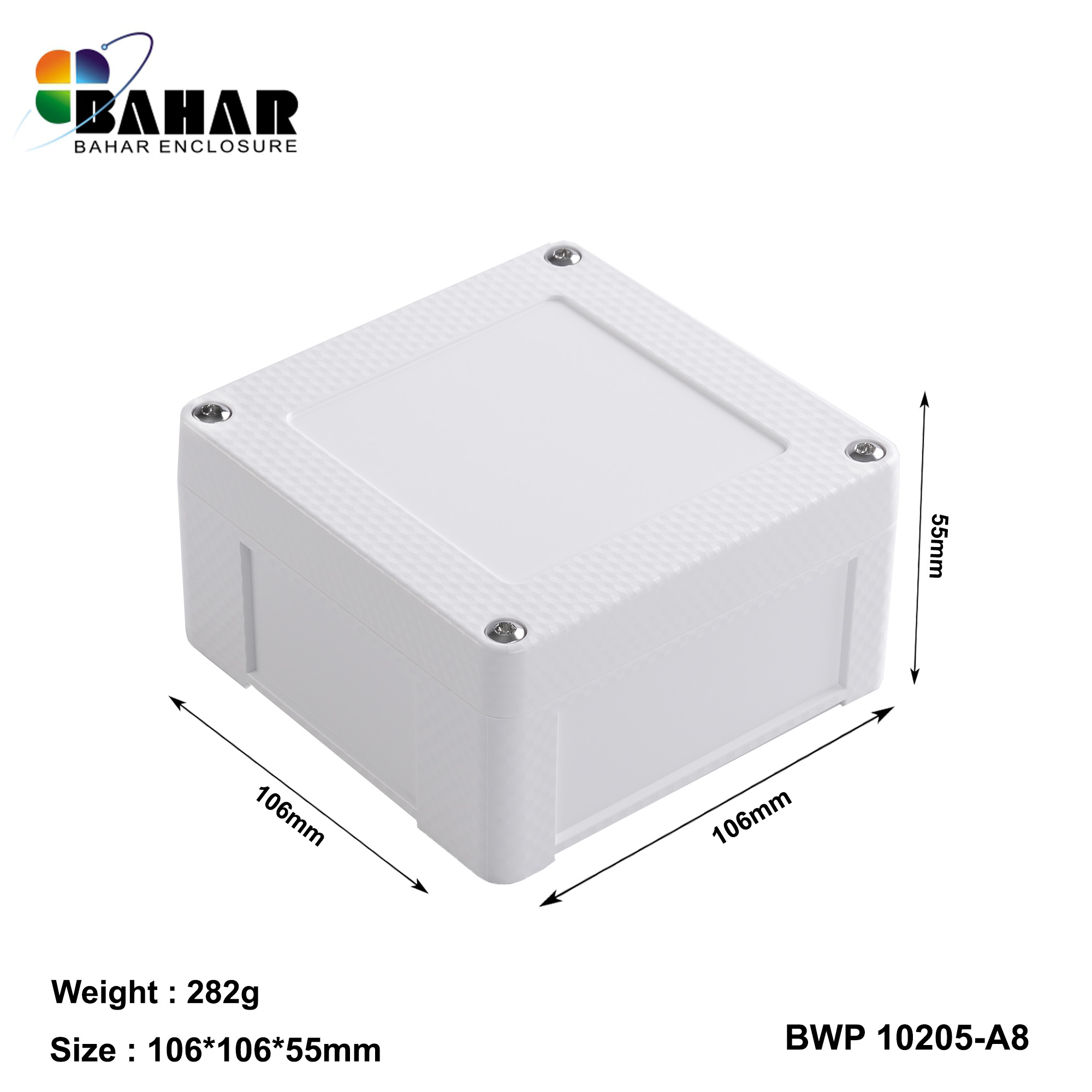 BWP 10205-A (IP68 Waterproof ABS Enclosure, Dustproof Junction Box, Outdoor Electronic Housing)