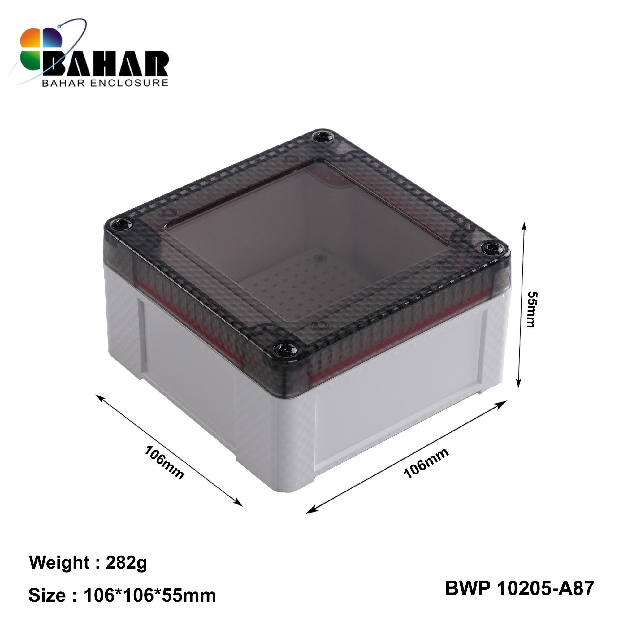 BWP 10205-A (IP68 Waterproof ABS Enclosure, Dustproof Junction Box, Outdoor Electronic Housing)