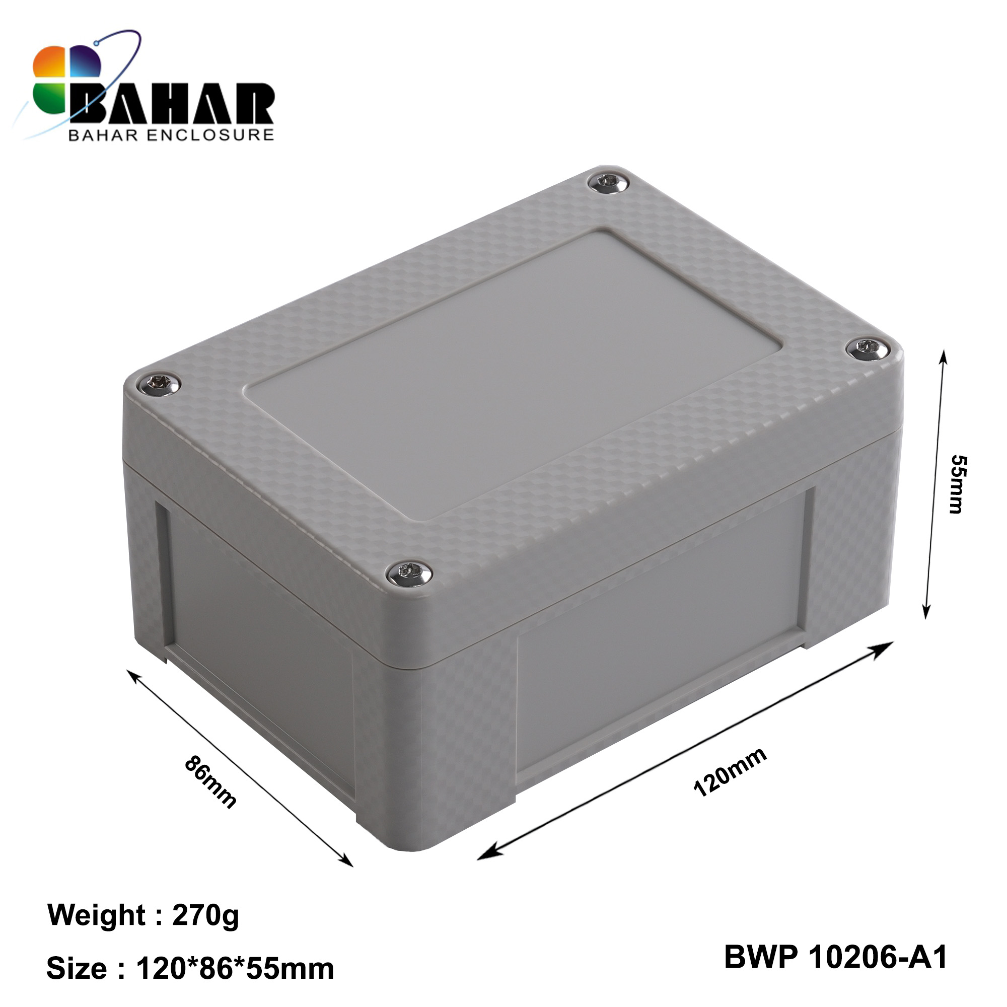 BWP 10206-A (IP68 Waterproof ABS Enclosure, Dustproof Junction Box, Outdoor Electronic Housing)