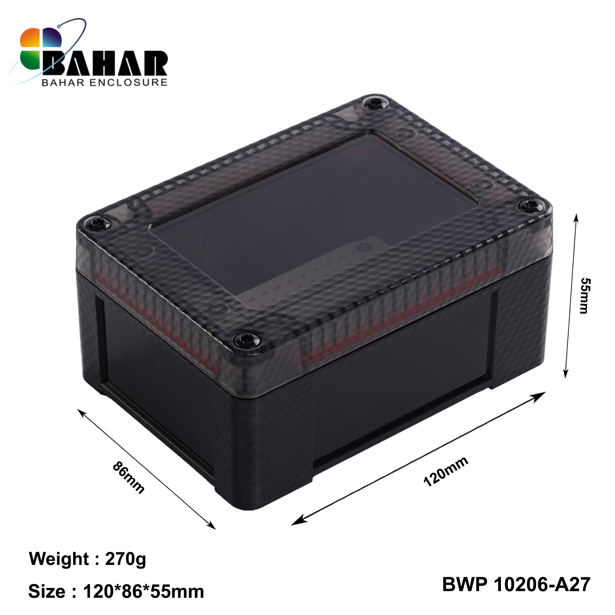 BWP 10206-A (IP68 Waterproof ABS Enclosure, Dustproof Junction Box, Outdoor Electronic Housing)