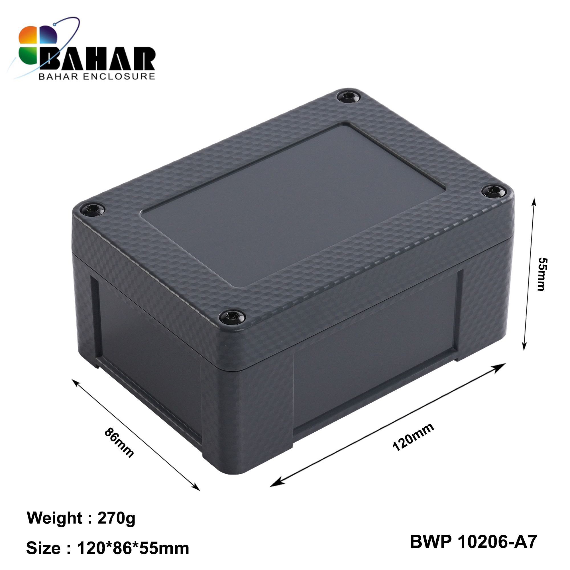 BWP 10206-A (IP68 Waterproof ABS Enclosure, Dustproof Junction Box, Outdoor Electronic Housing)