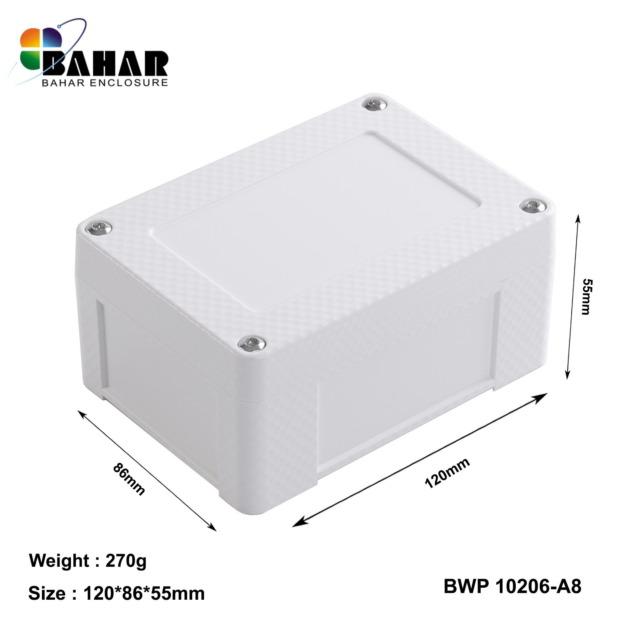 BWP 10206-A (IP68 Waterproof ABS Enclosure, Dustproof Junction Box, Outdoor Electronic Housing)