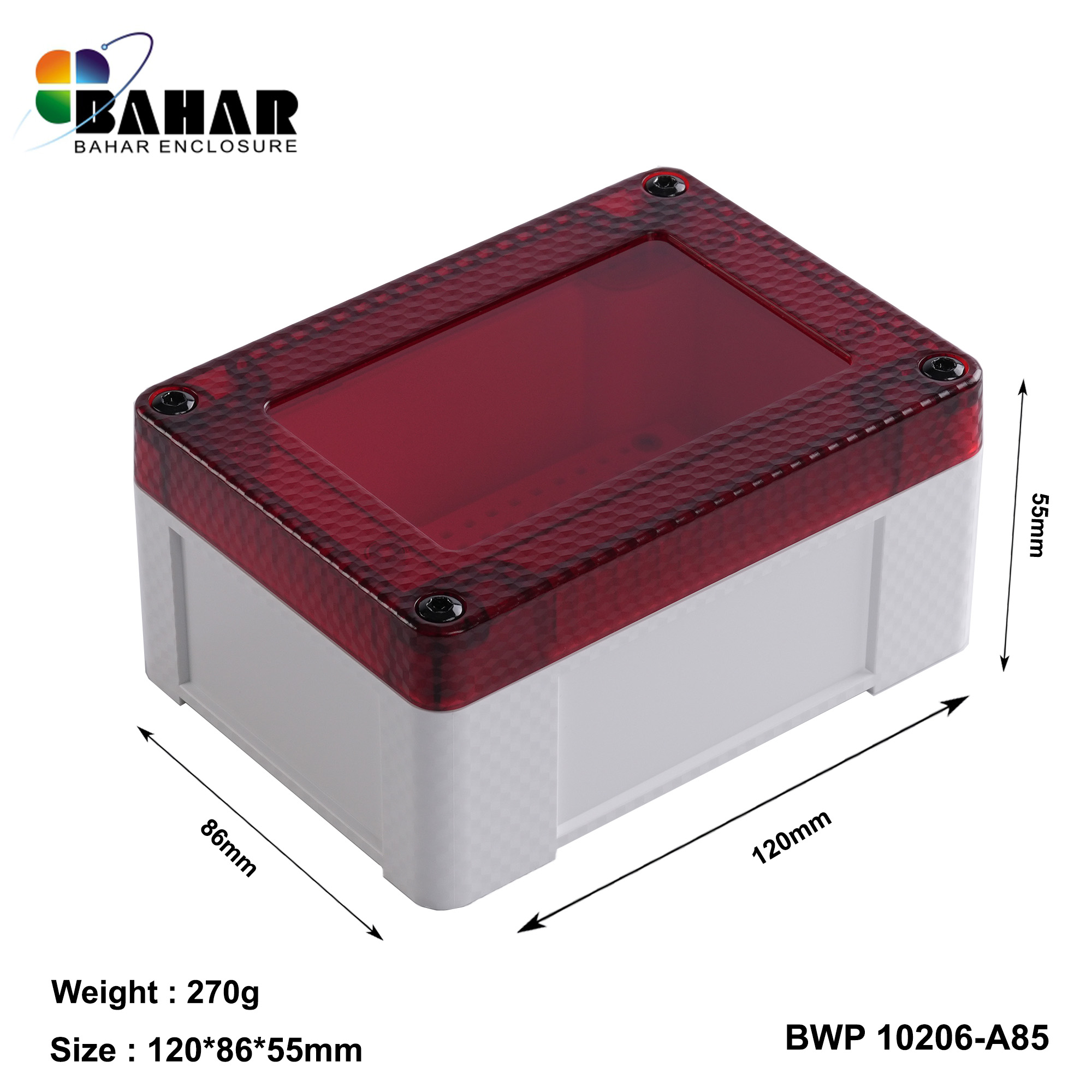 BWP 10206-A (IP68 Waterproof ABS Enclosure, Dustproof Junction Box, Outdoor Electronic Housing)