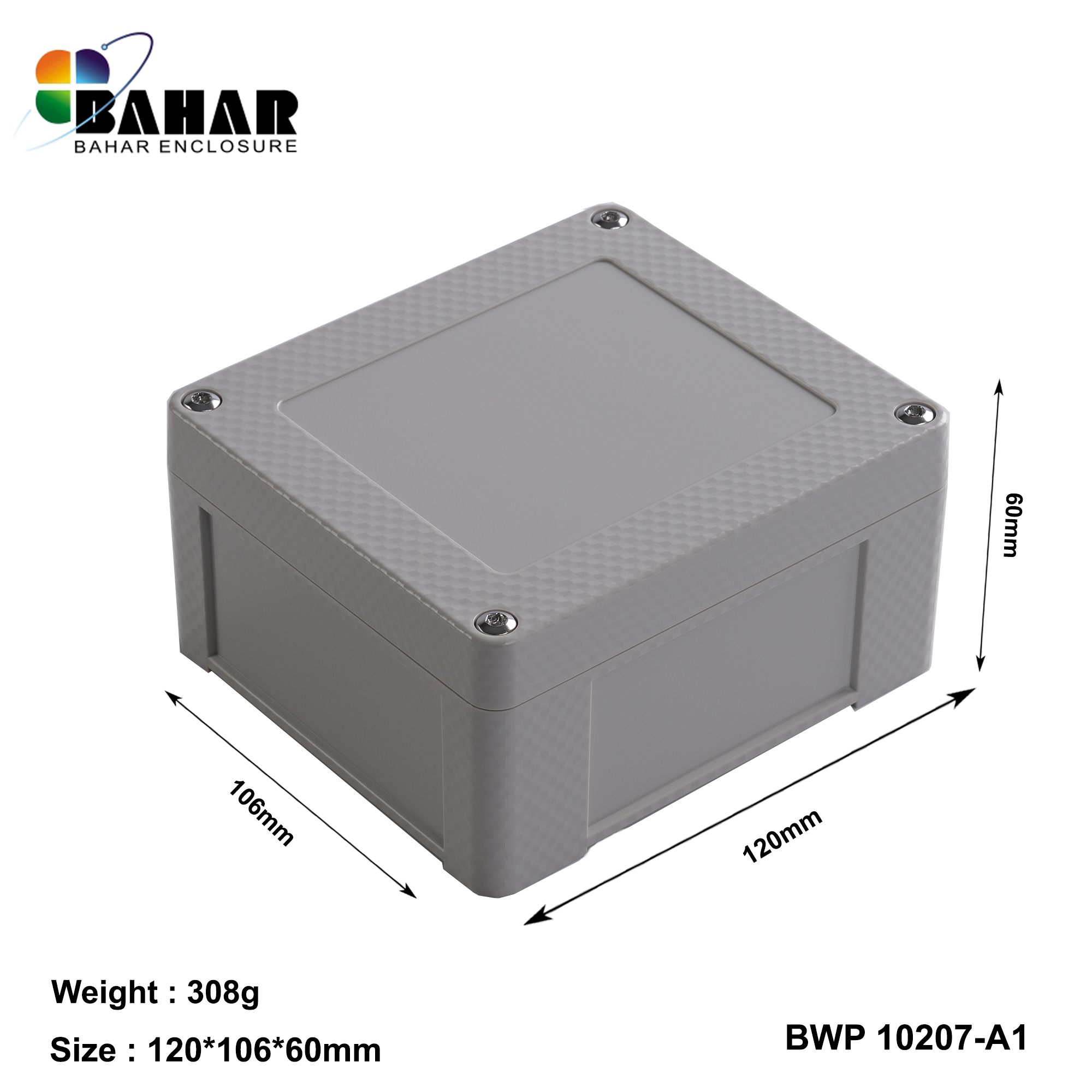 BWP 10207-A (IP68 Waterproof ABS Enclosure, Dustproof Junction Box, Outdoor Electronic Housing)
