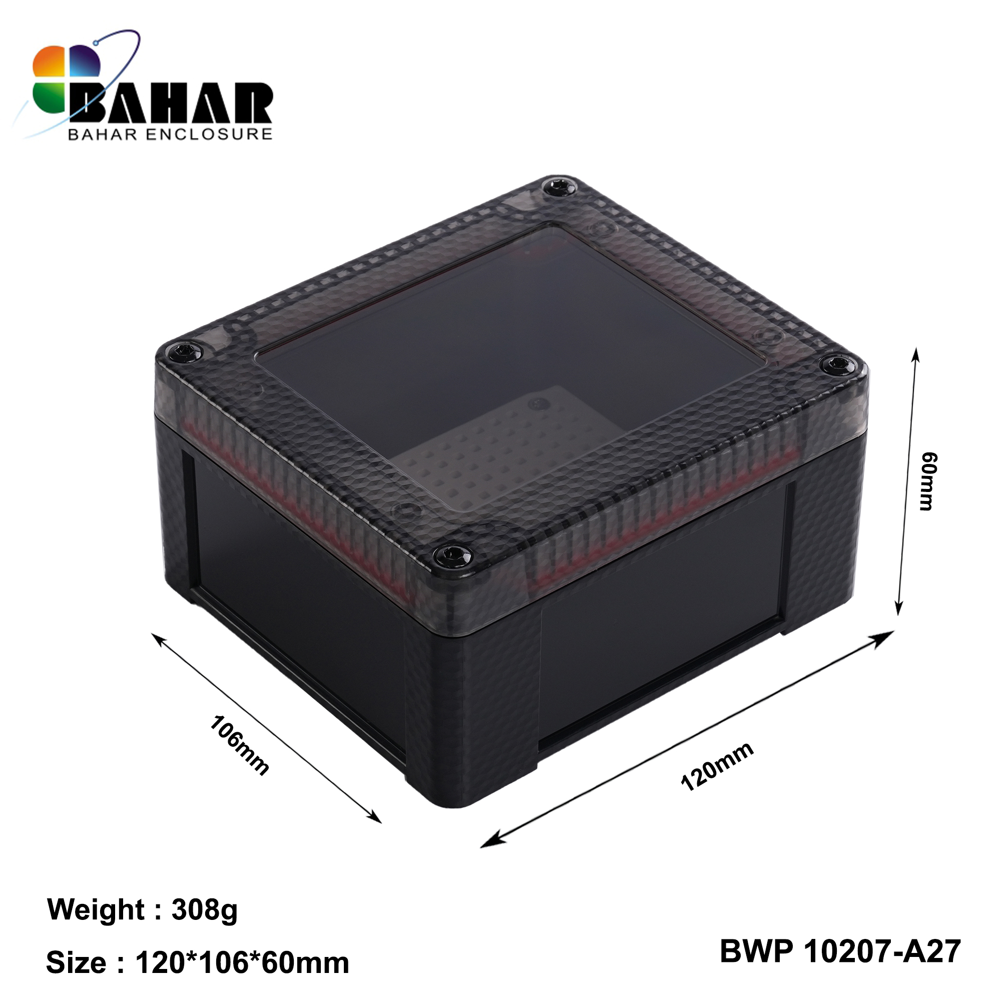 BWP 10207-A (IP68 Waterproof ABS Enclosure, Dustproof Junction Box, Outdoor Electronic Housing)