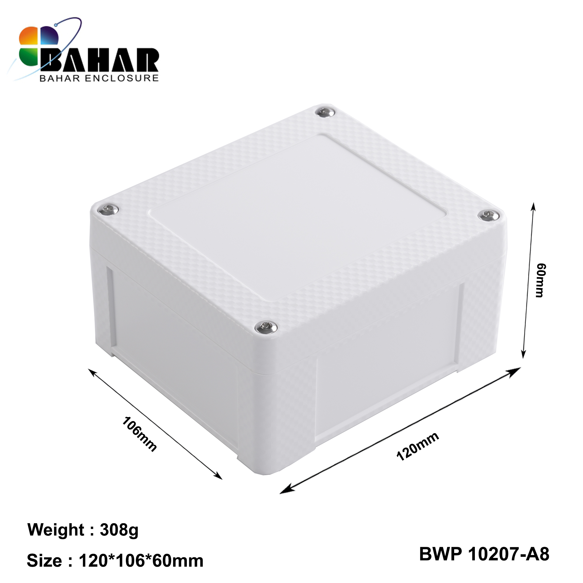 BWP 10207-A (IP68 Waterproof ABS Enclosure, Dustproof Junction Box, Outdoor Electronic Housing)