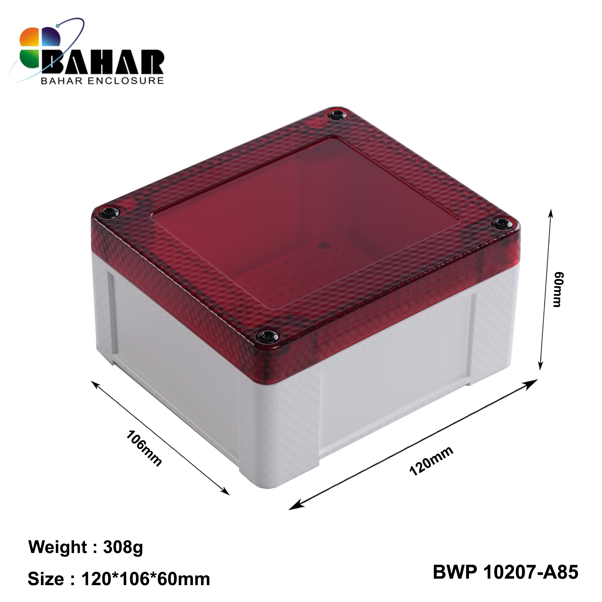 BWP 10207-A (IP68 Waterproof ABS Enclosure, Dustproof Junction Box, Outdoor Electronic Housing)