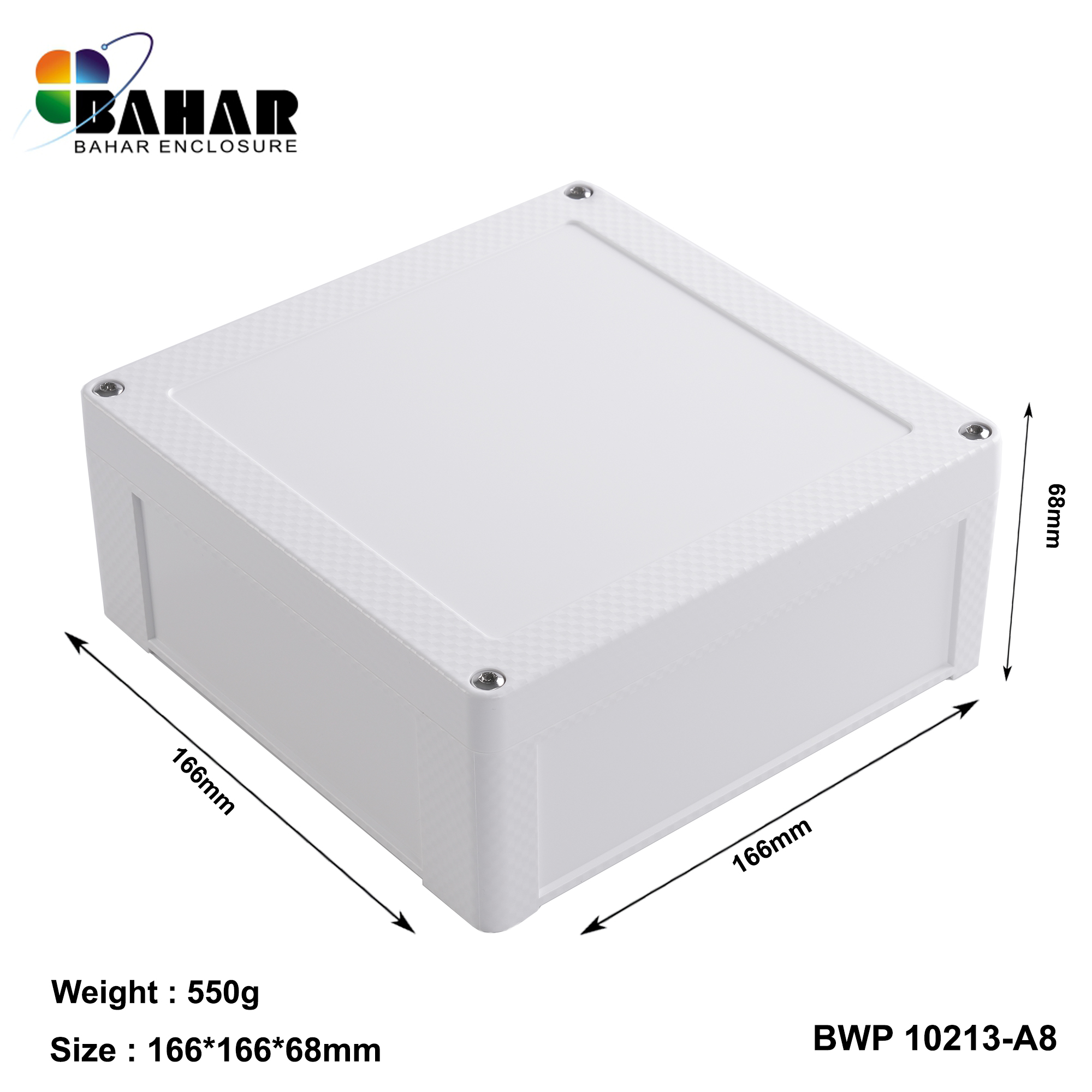 BWP 10213-A (IP68 Waterproof ABS Enclosure, Dustproof Junction Box, Outdoor Electronic Housing)