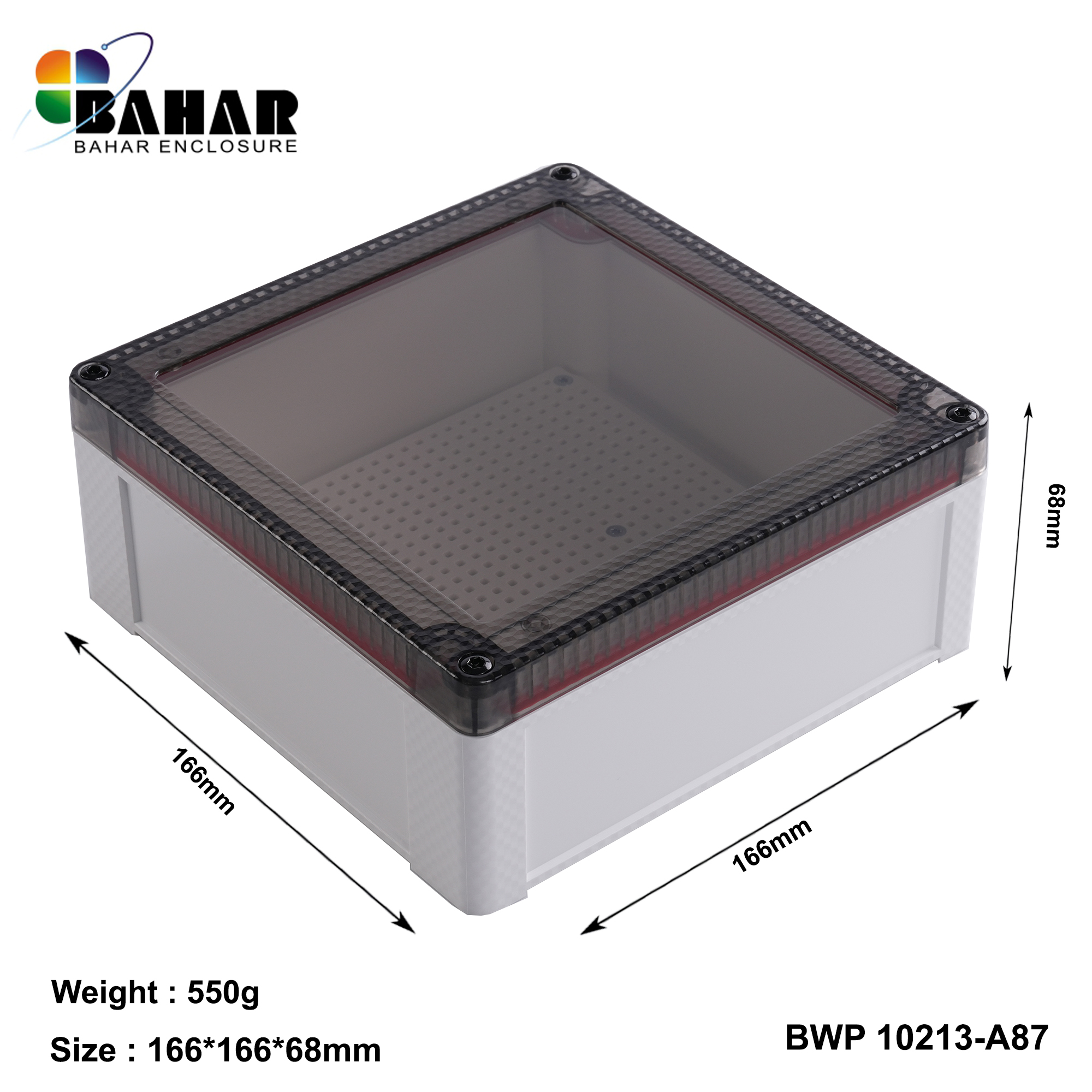 BWP 10213-A (IP68 Waterproof ABS Enclosure, Dustproof Junction Box, Outdoor Electronic Housing)
