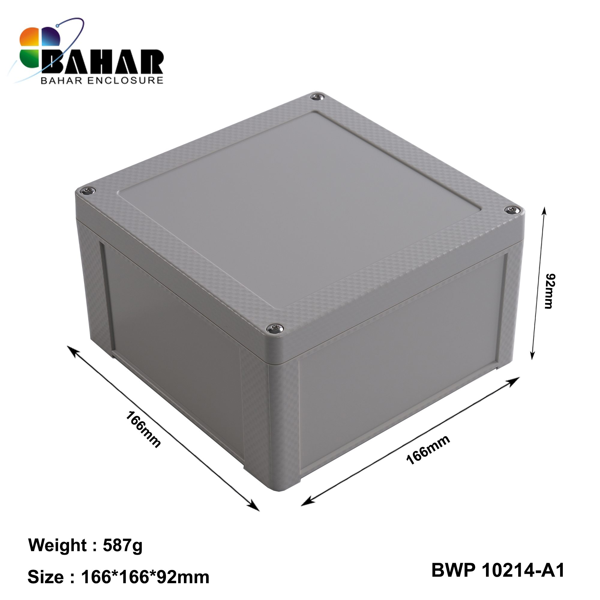BWP 10214-A (IP68 Waterproof ABS Enclosure, Dustproof Junction Box, Outdoor Electronic Housing)