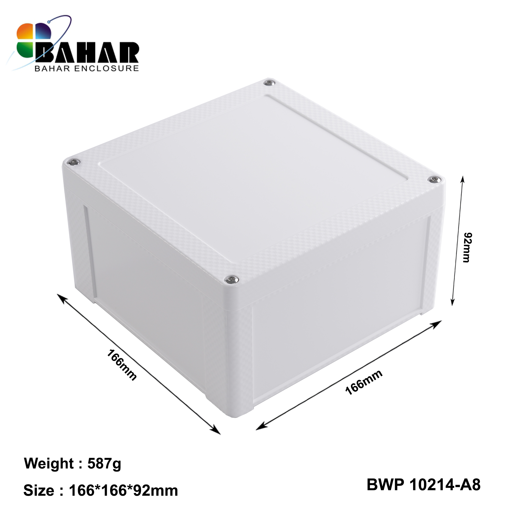 BWP 10214-A (IP68 Waterproof ABS Enclosure, Dustproof Junction Box, Outdoor Electronic Housing)