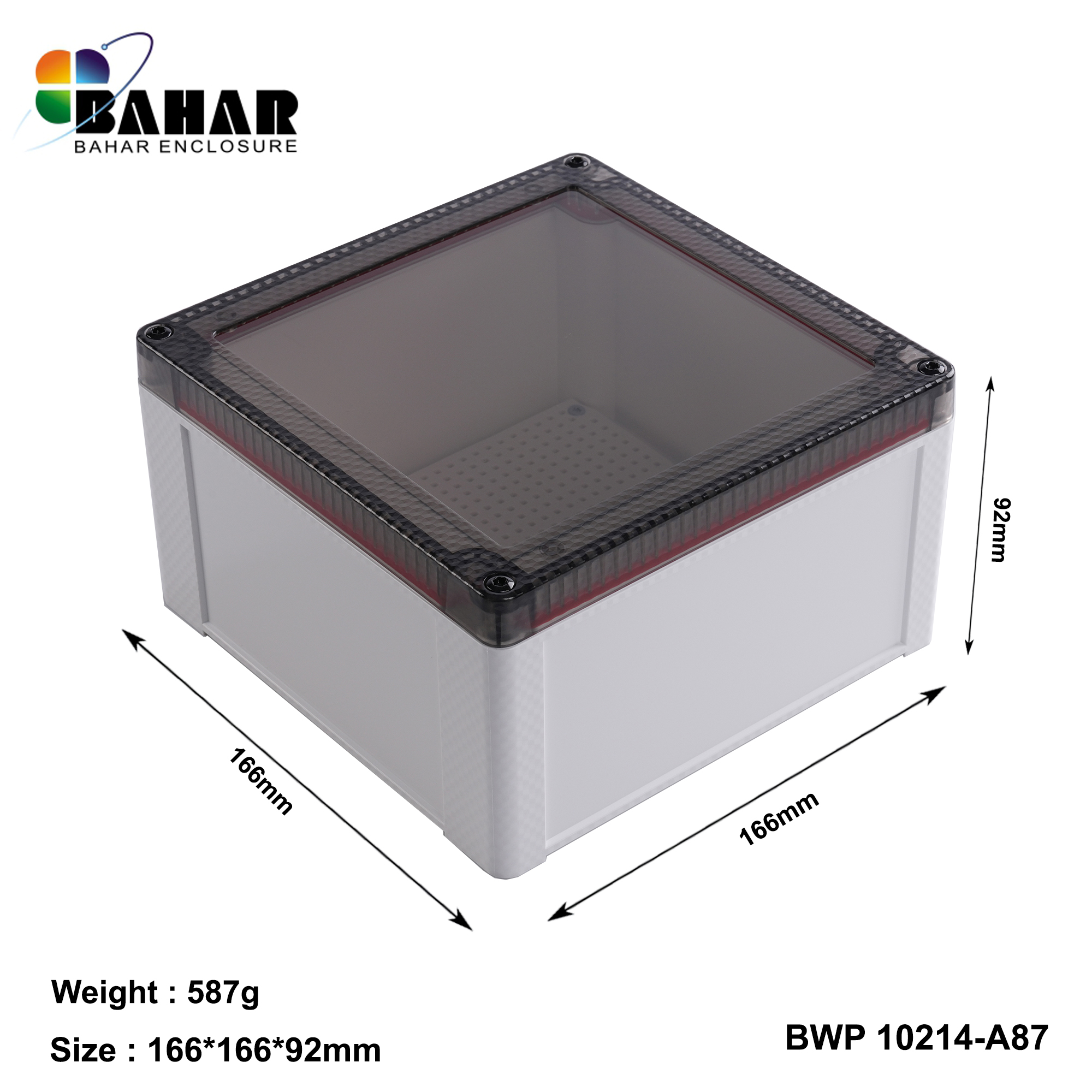 BWP 10214-A (IP68 Waterproof ABS Enclosure, Dustproof Junction Box, Outdoor Electronic Housing)