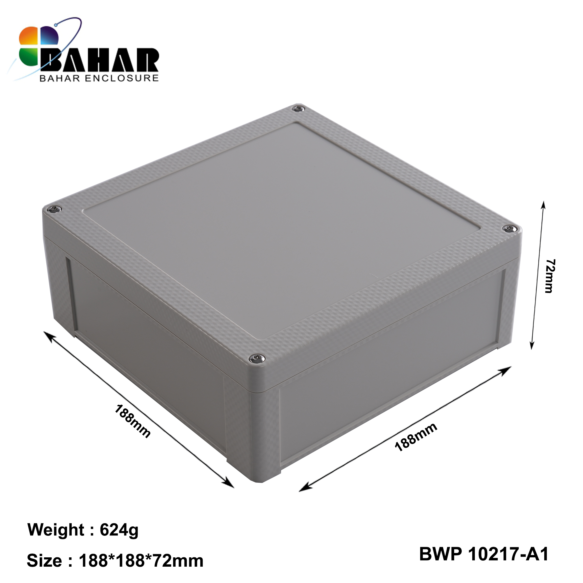 BWP 10217-A (IP68 Waterproof ABS Enclosure, Dustproof Junction Box, Outdoor Electronic Housing)