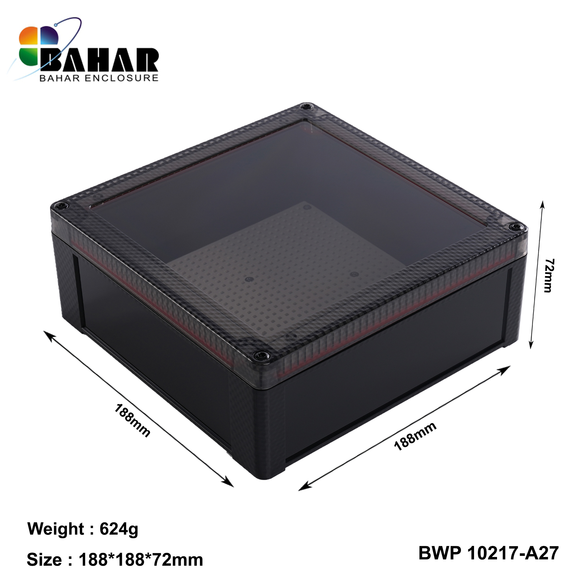 BWP 10217-A (IP68 Waterproof ABS Enclosure, Dustproof Junction Box, Outdoor Electronic Housing)