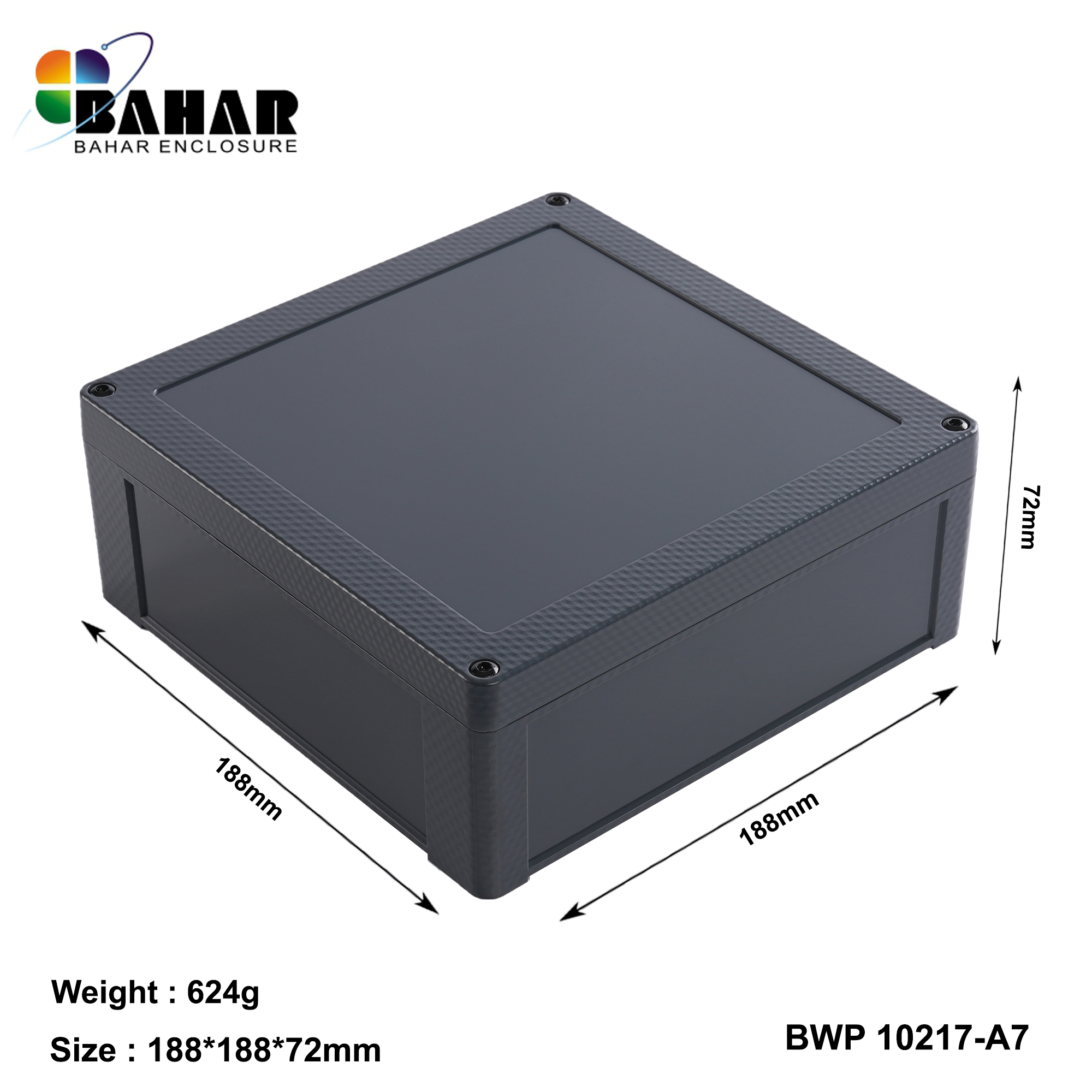 BWP 10217-A (IP68 Waterproof ABS Enclosure, Dustproof Junction Box, Outdoor Electronic Housing)