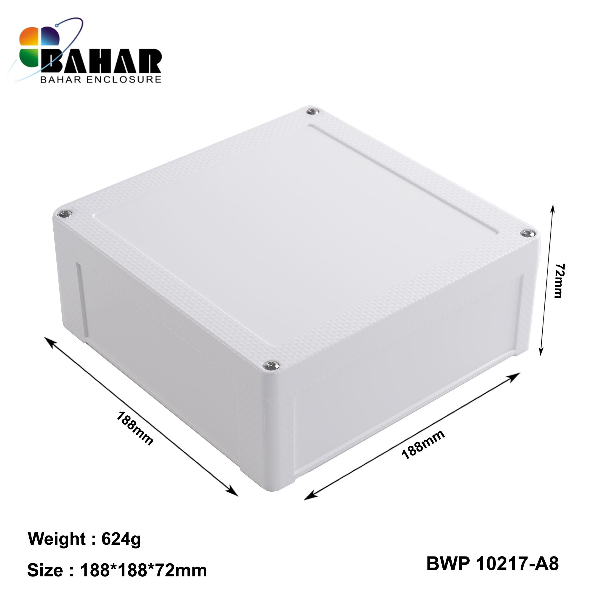 BWP 10217-A (IP68 Waterproof ABS Enclosure, Dustproof Junction Box, Outdoor Electronic Housing)