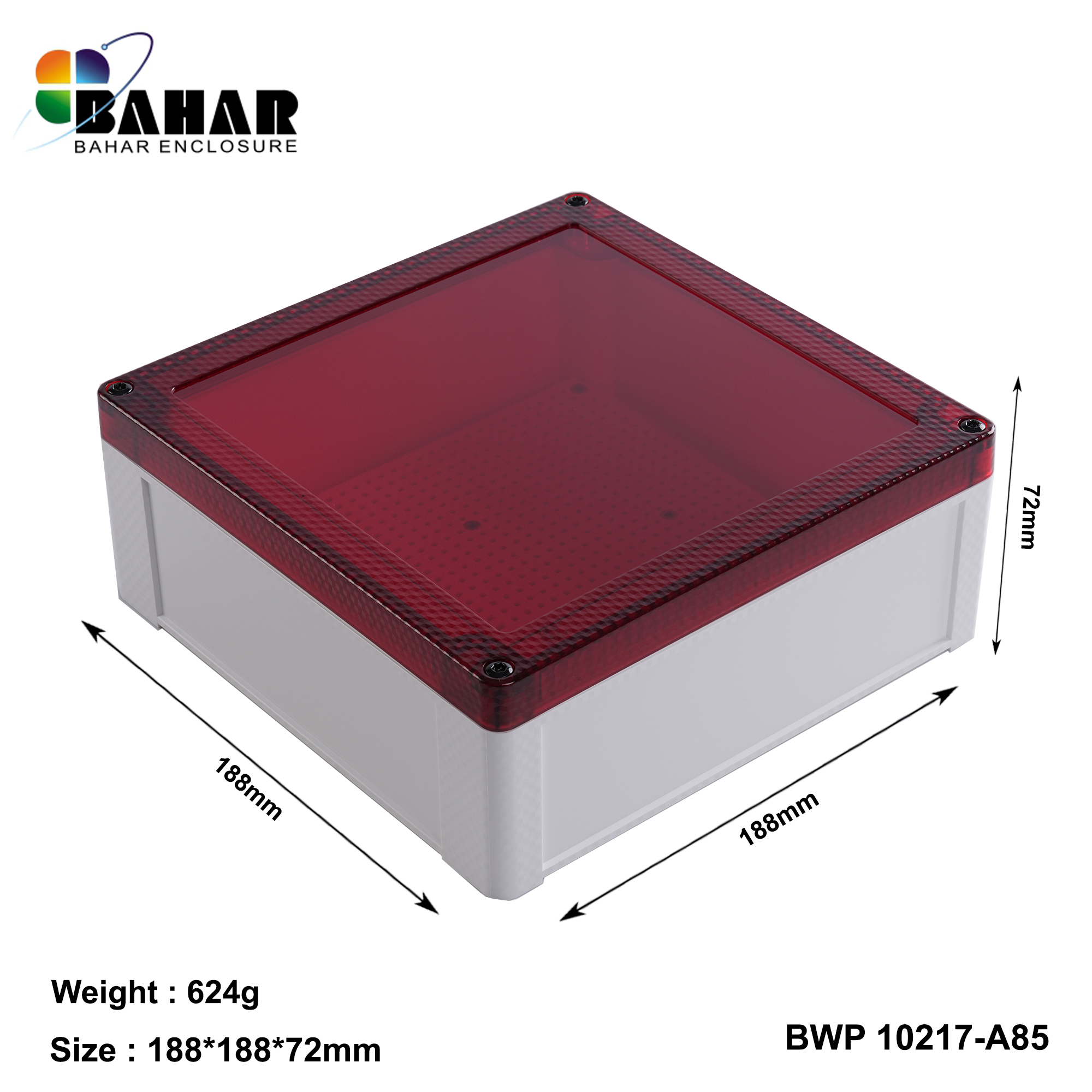 BWP 10217-A (IP68 Waterproof ABS Enclosure, Dustproof Junction Box, Outdoor Electronic Housing)