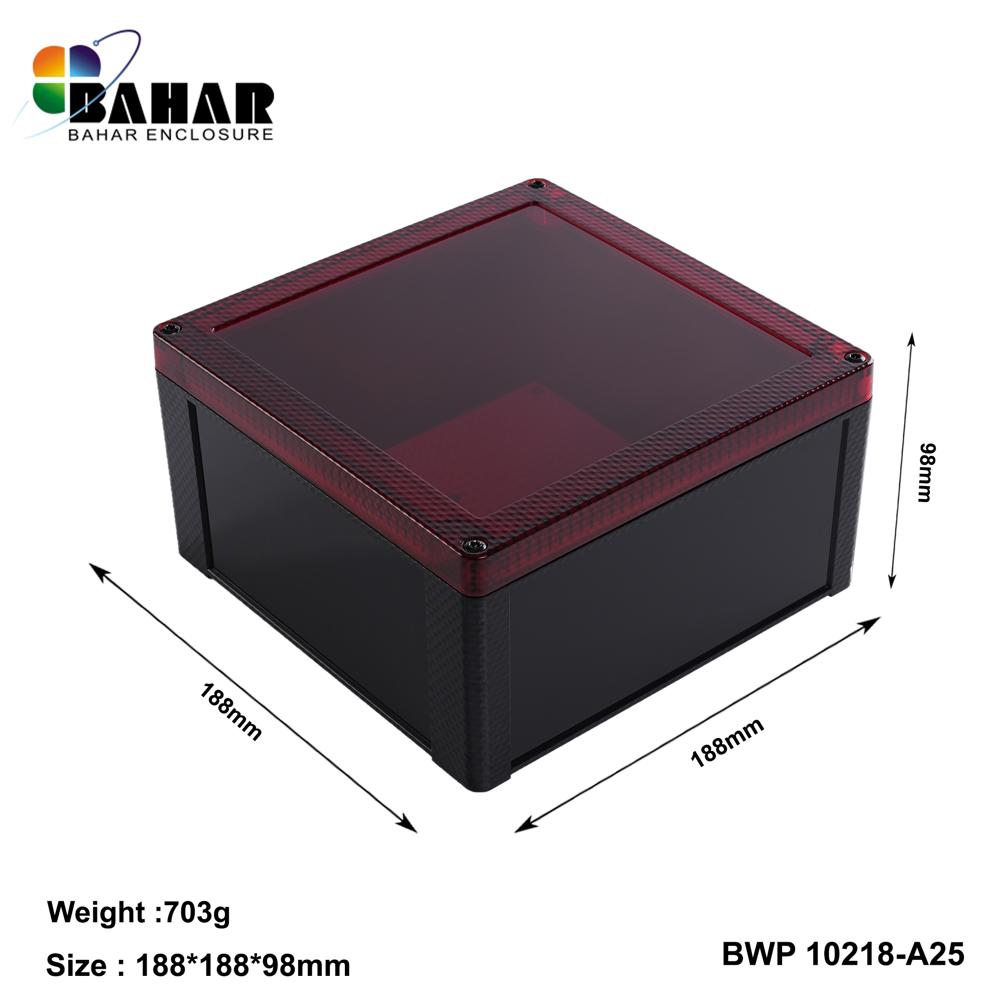 BWP 10218-A (IP68 Waterproof ABS Enclosure, Dustproof Junction Box, Outdoor Electronic Housing)