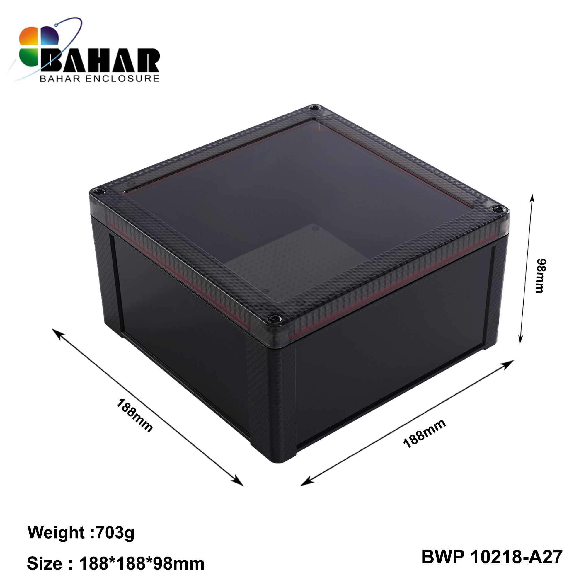 BWP 10218-A (IP68 Waterproof ABS Enclosure, Dustproof Junction Box, Outdoor Electronic Housing)
