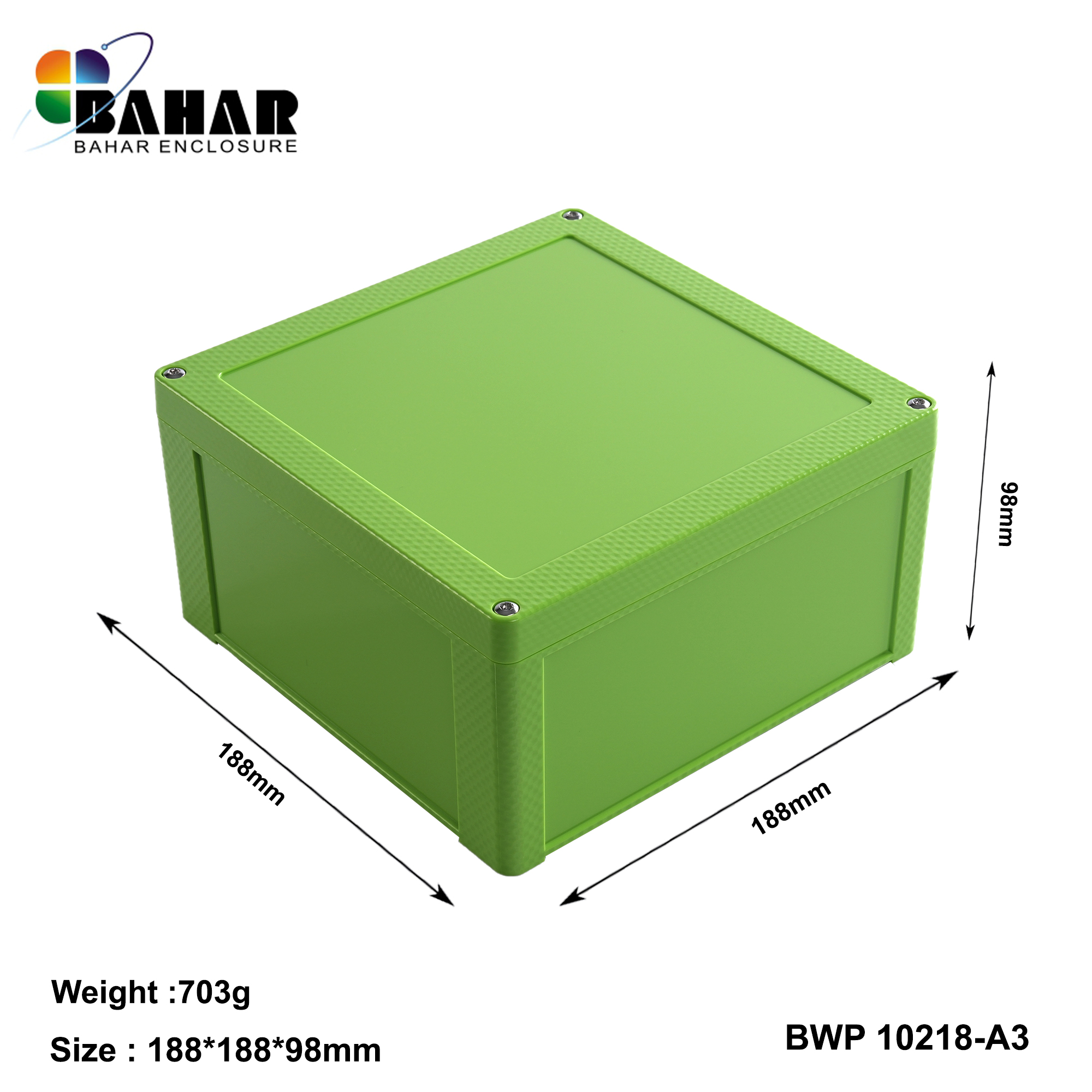 BWP 10218-A (IP68 Waterproof ABS Enclosure, Dustproof Junction Box, Outdoor Electronic Housing)