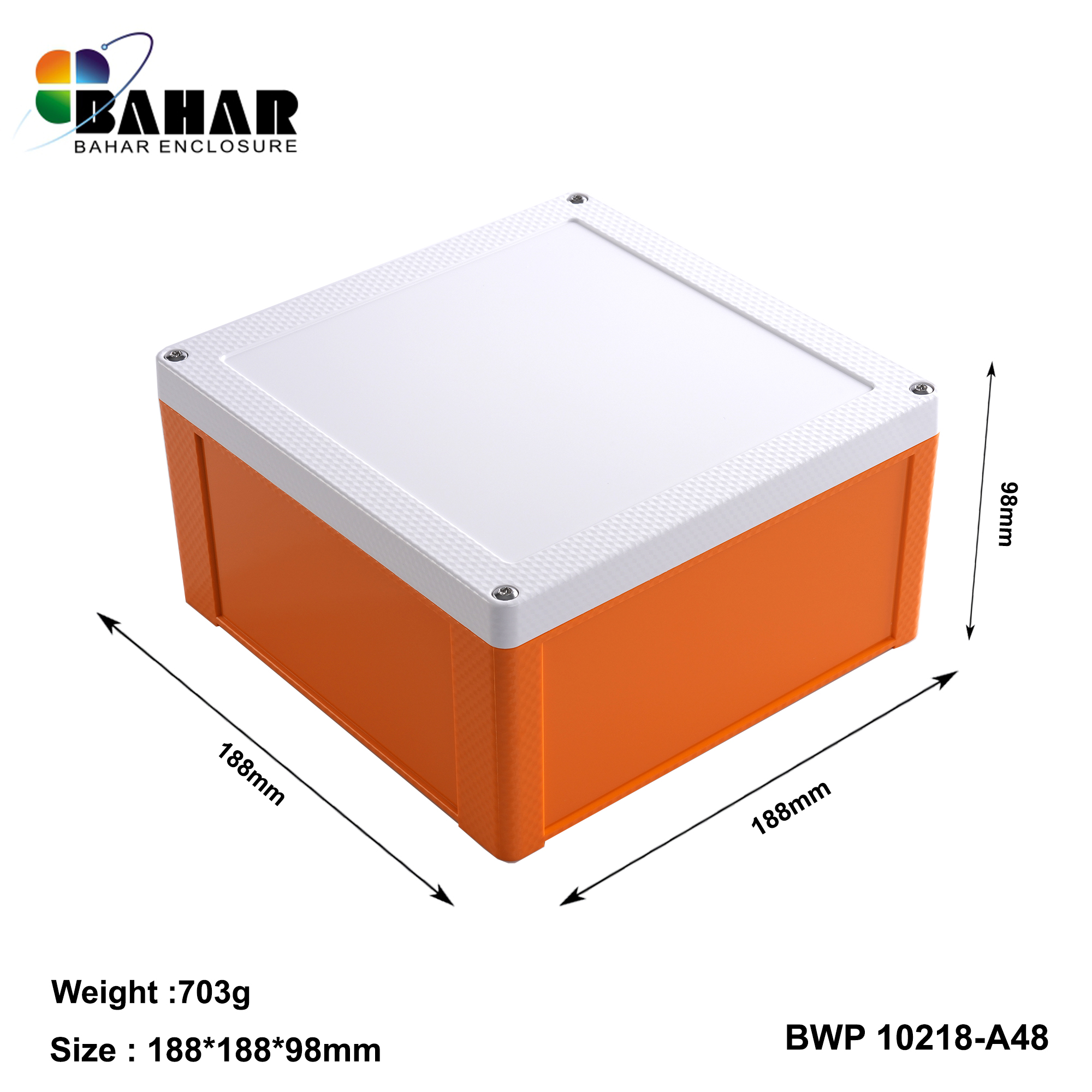BWP 10218-A (IP68 Waterproof ABS Enclosure, Dustproof Junction Box, Outdoor Electronic Housing)