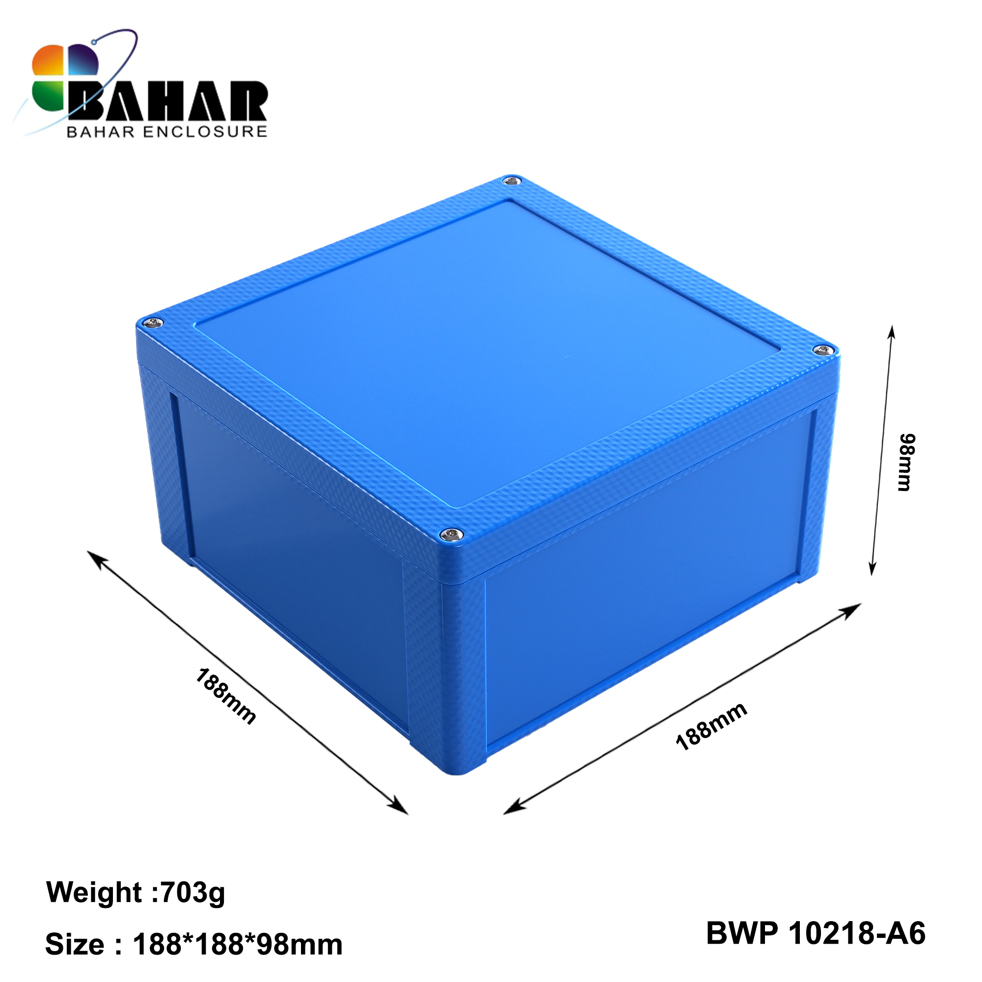 BWP 10218-A (IP68 Waterproof ABS Enclosure, Dustproof Junction Box, Outdoor Electronic Housing)
