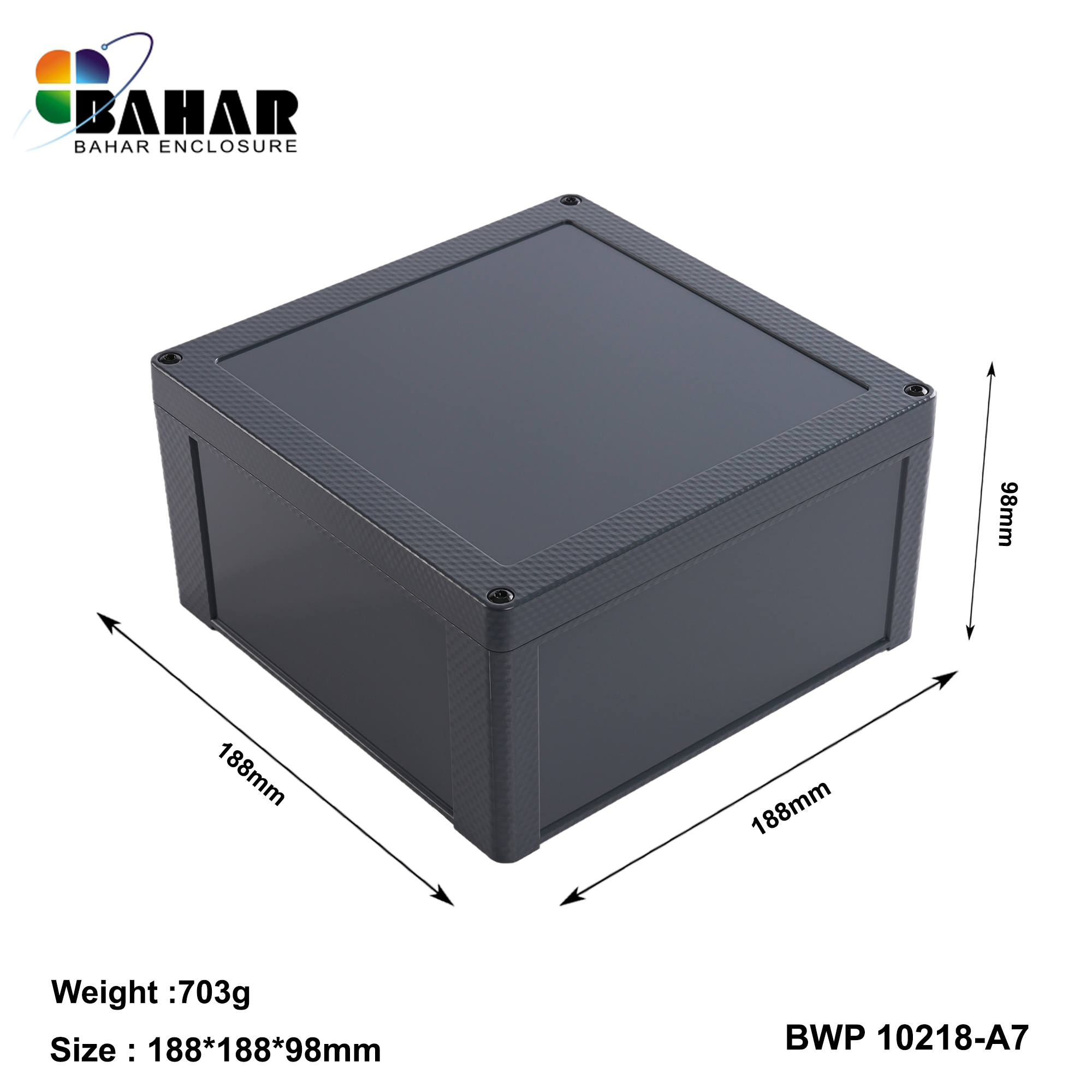 BWP 10218-A (IP68 Waterproof ABS Enclosure, Dustproof Junction Box, Outdoor Electronic Housing)