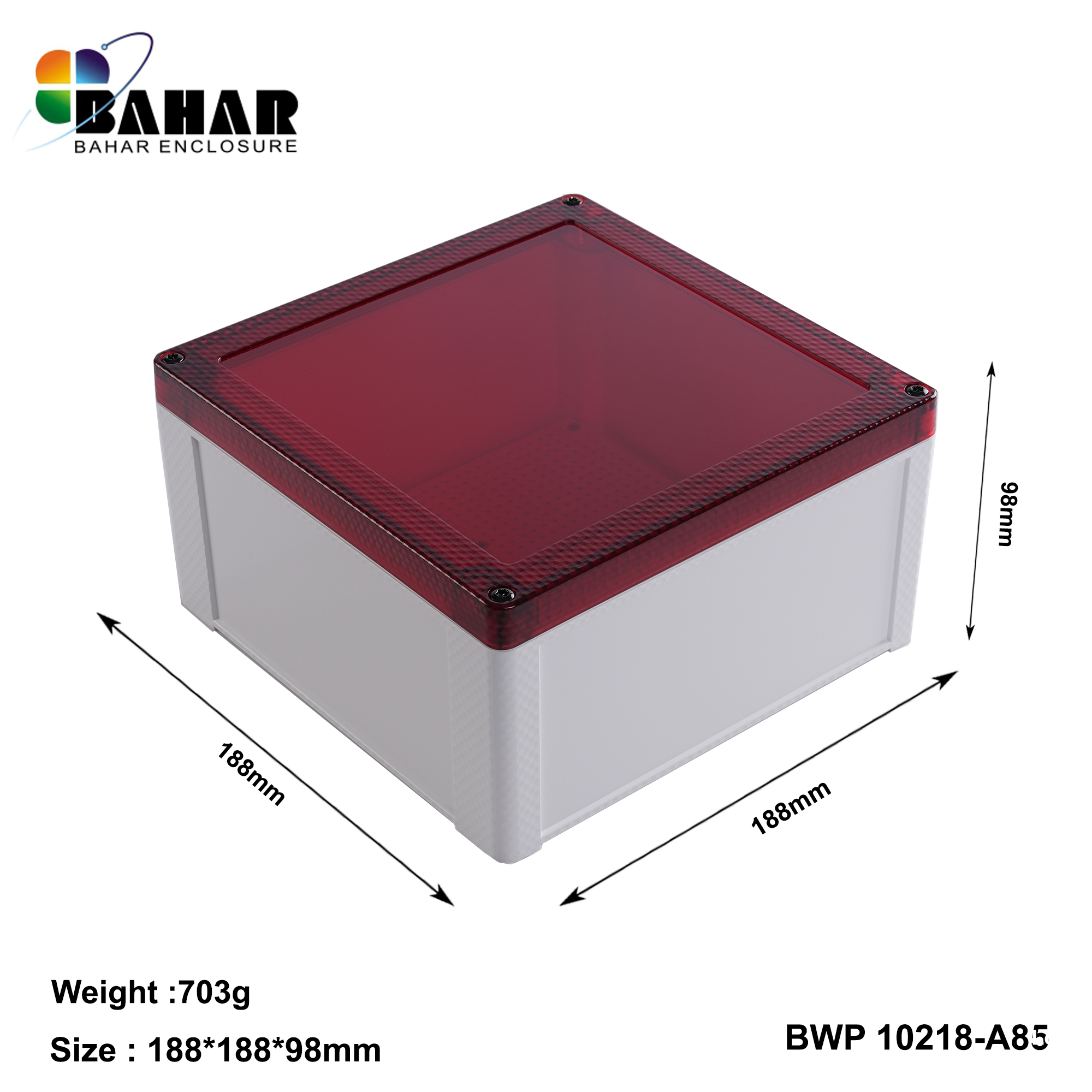 BWP 10218-A (IP68 Waterproof ABS Enclosure, Dustproof Junction Box, Outdoor Electronic Housing)