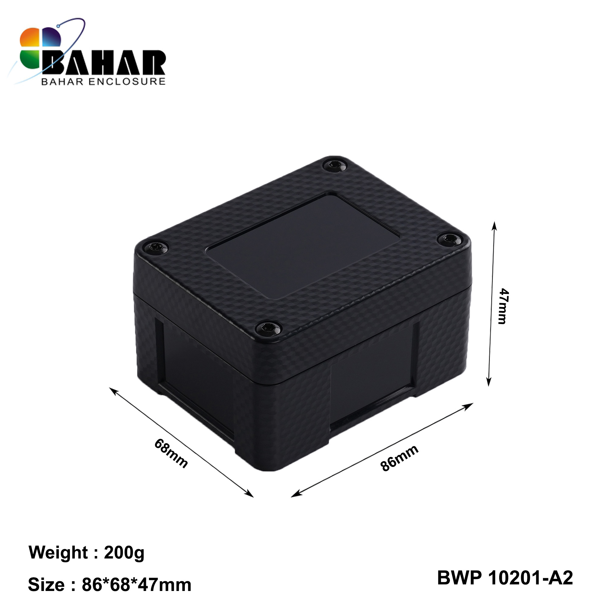 BWP 10201-A (IP68 Waterproof ABS Enclosure, Dustproof Junction Box, Outdoor Electronic Housing)