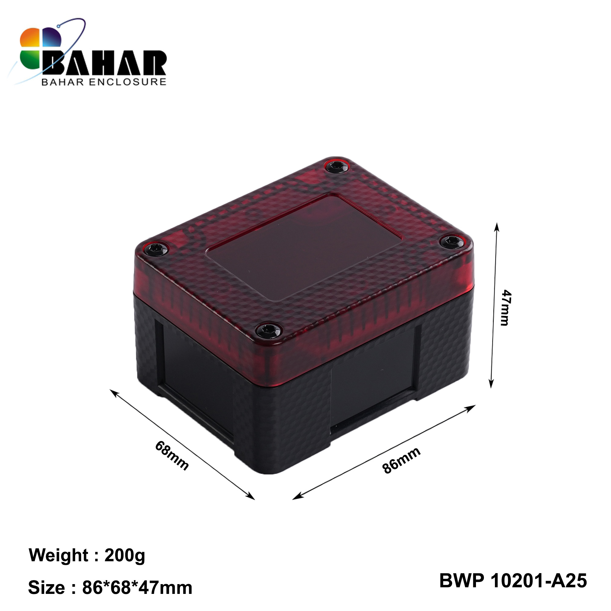 BWP 10201-A (IP68 Waterproof ABS Enclosure, Dustproof Junction Box, Outdoor Electronic Housing)