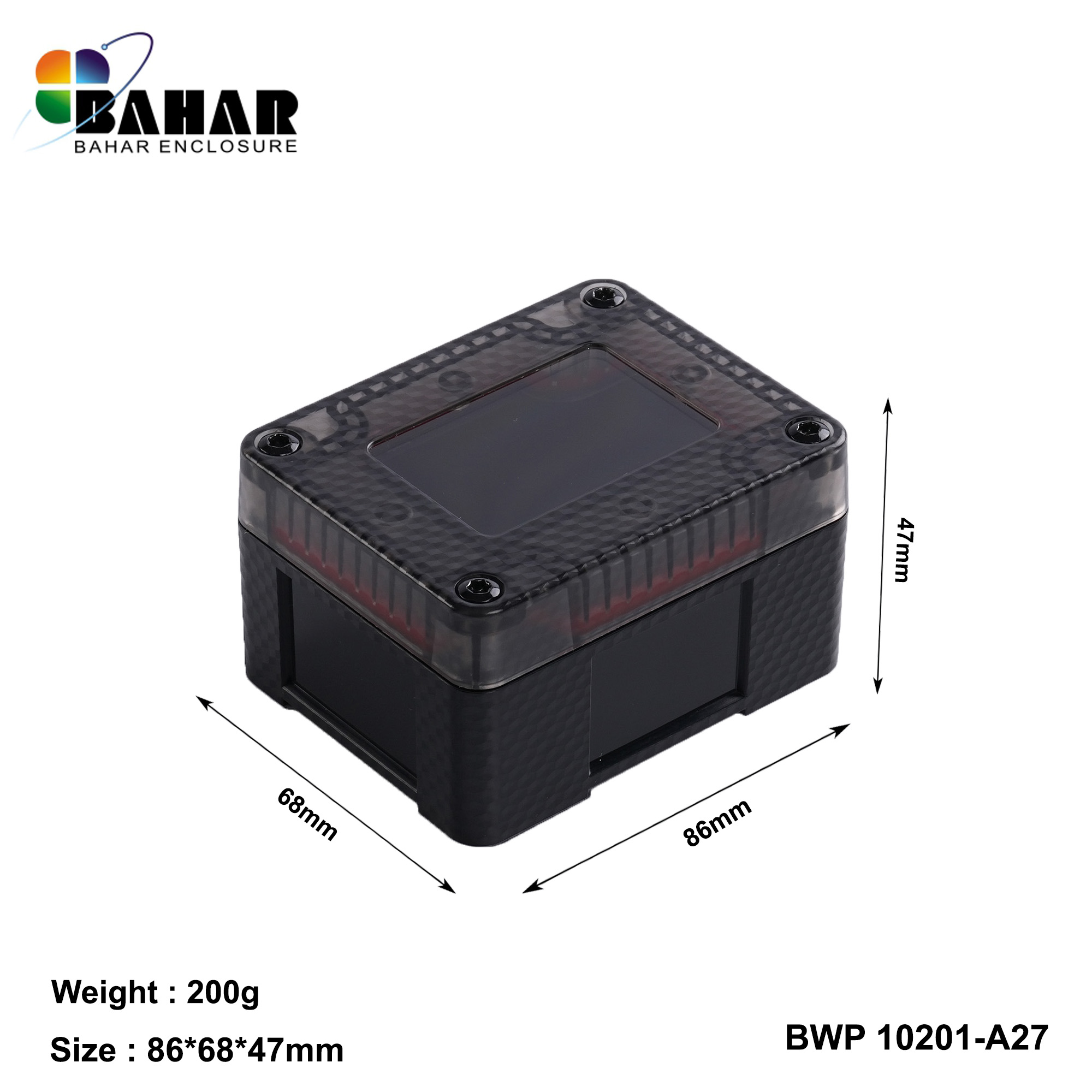 BWP 10201-A (IP68 Waterproof ABS Enclosure, Dustproof Junction Box, Outdoor Electronic Housing)