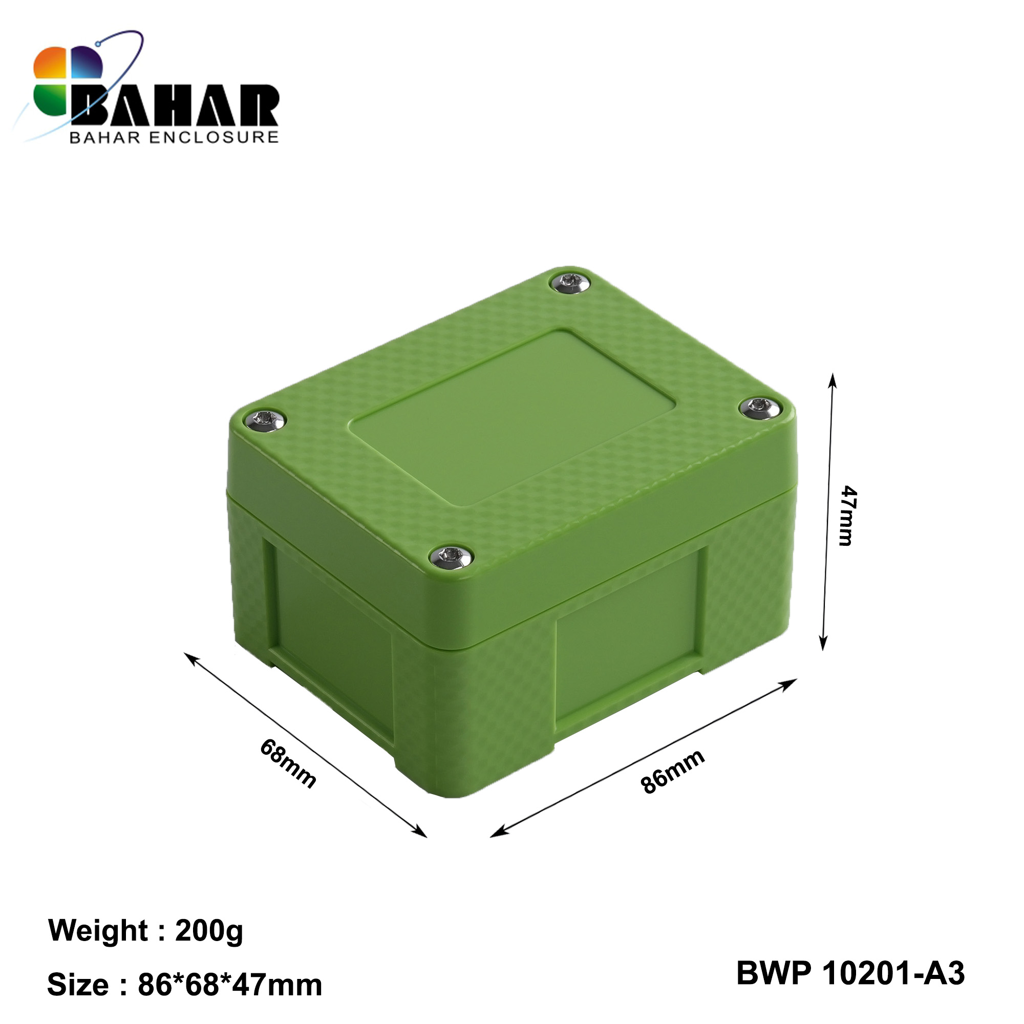 BWP 10201-A (IP68 Waterproof ABS Enclosure, Dustproof Junction Box, Outdoor Electronic Housing)