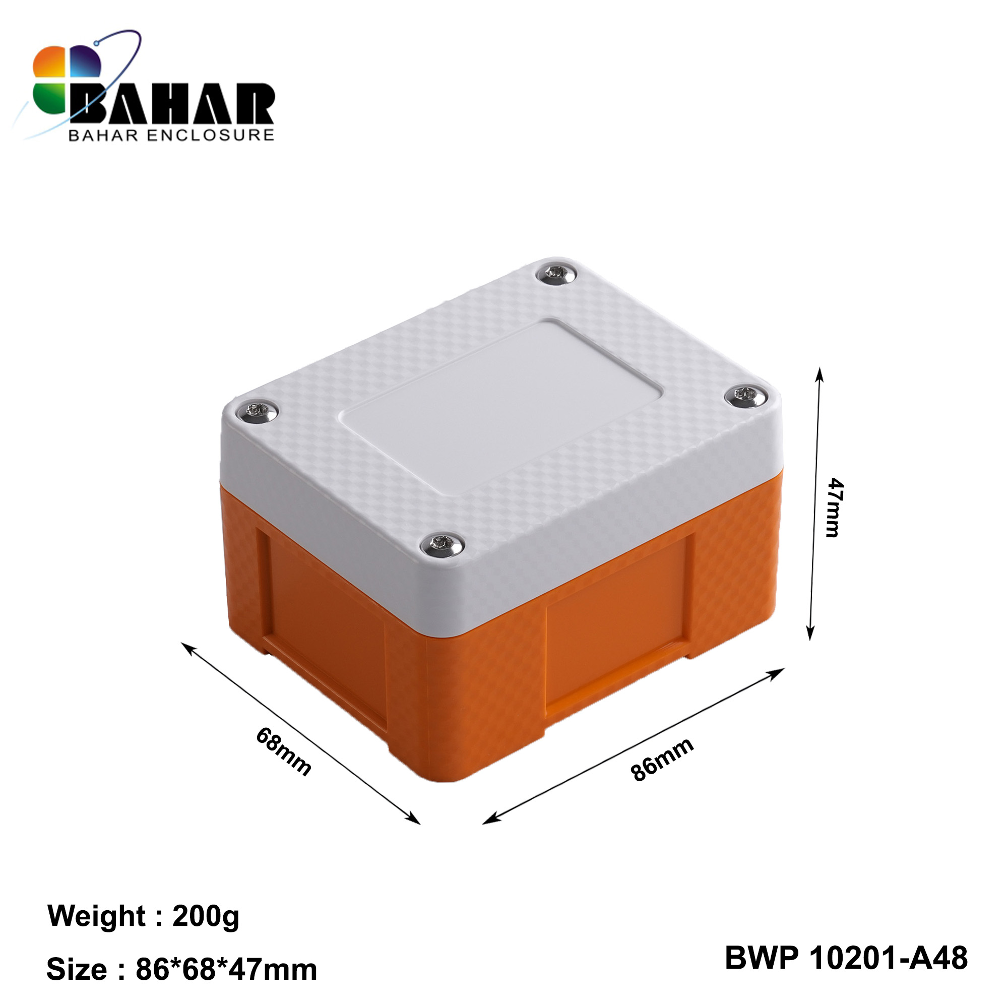 BWP 10201-A (IP68 Waterproof ABS Enclosure, Dustproof Junction Box, Outdoor Electronic Housing)