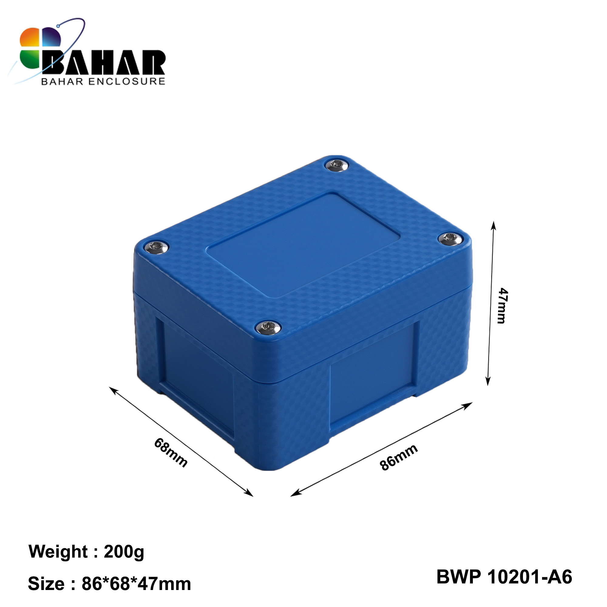 BWP 10201-A (IP68 Waterproof ABS Enclosure, Dustproof Junction Box, Outdoor Electronic Housing)