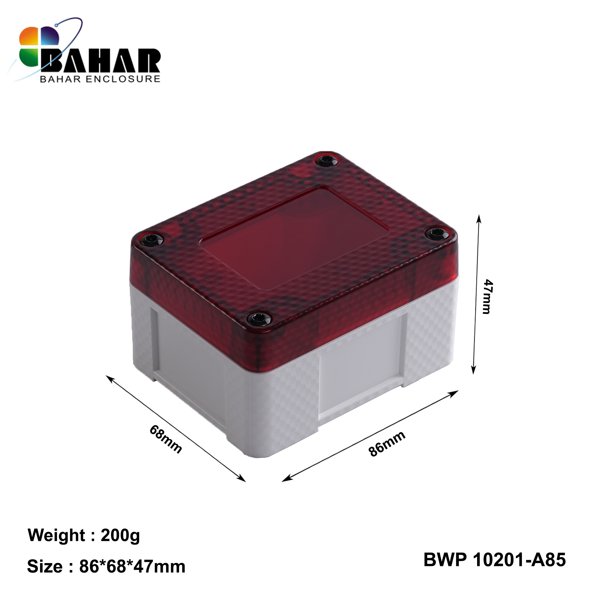 BWP 10201-A (IP68 Waterproof ABS Enclosure, Dustproof Junction Box, Outdoor Electronic Housing)